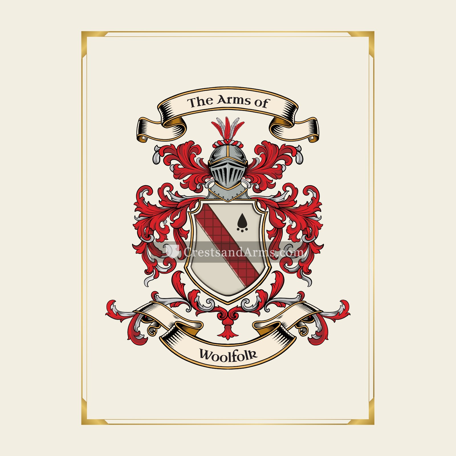 With gold border
