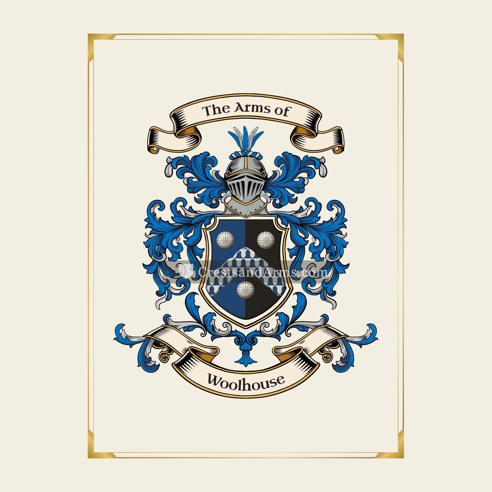 With gold border
