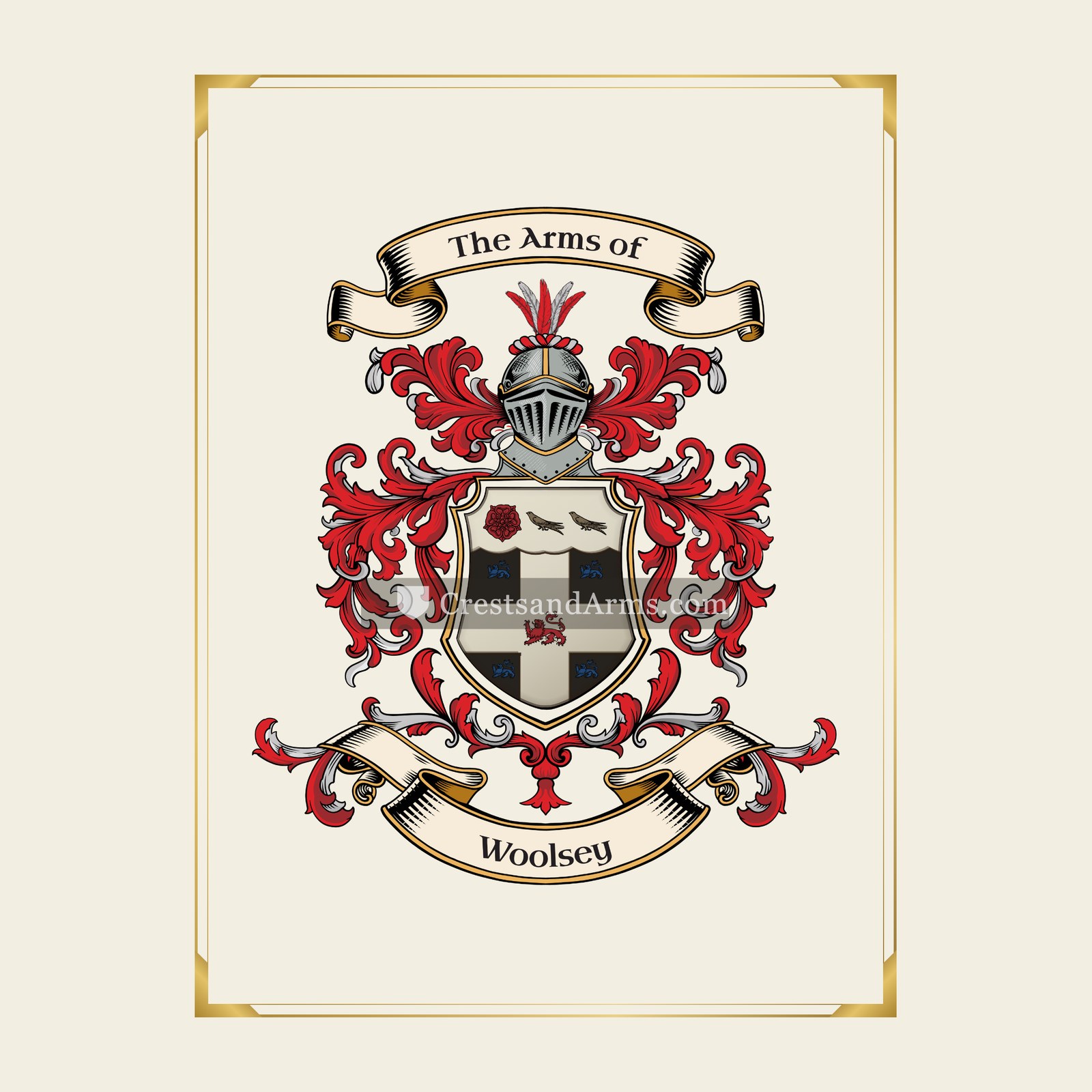 With gold border