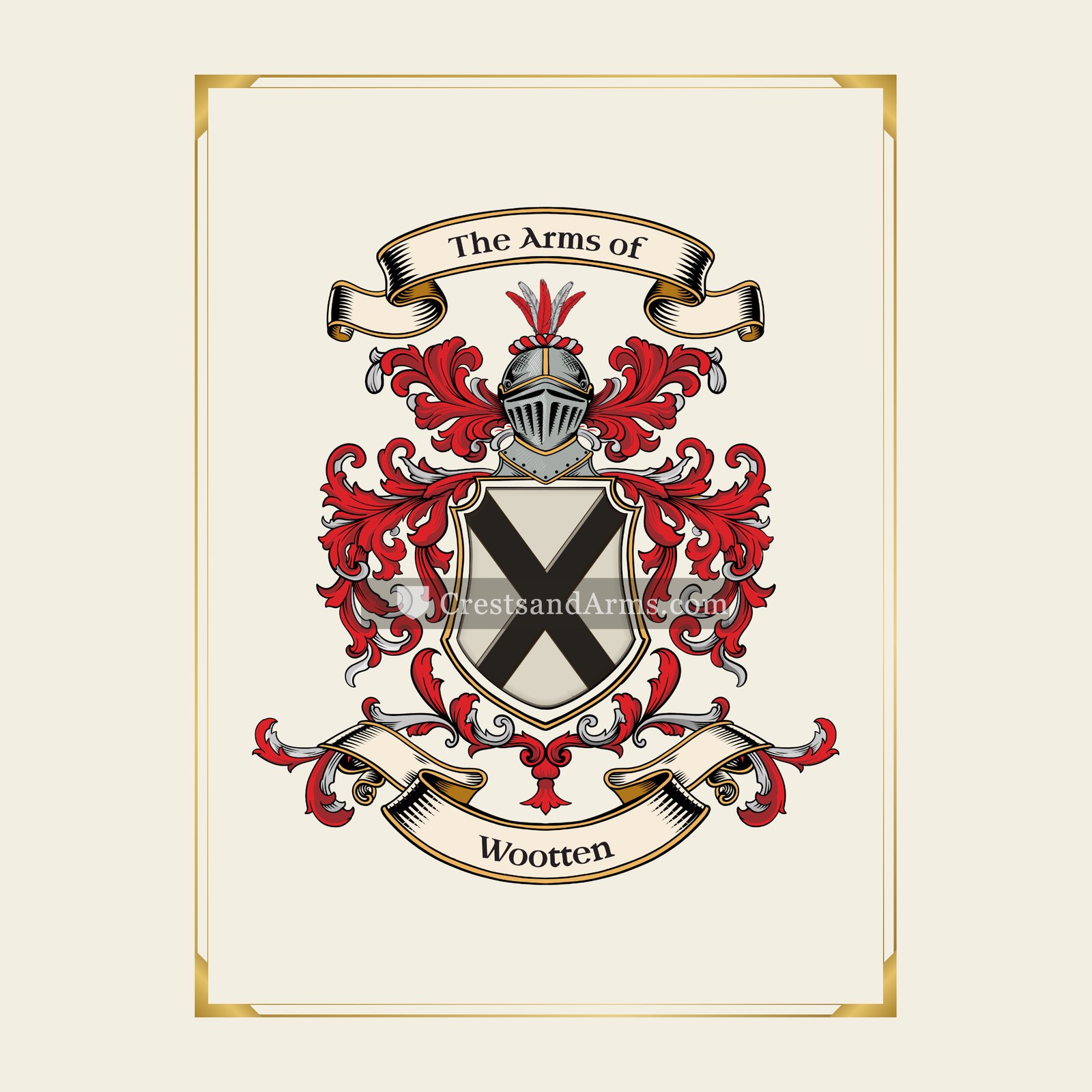 With gold border