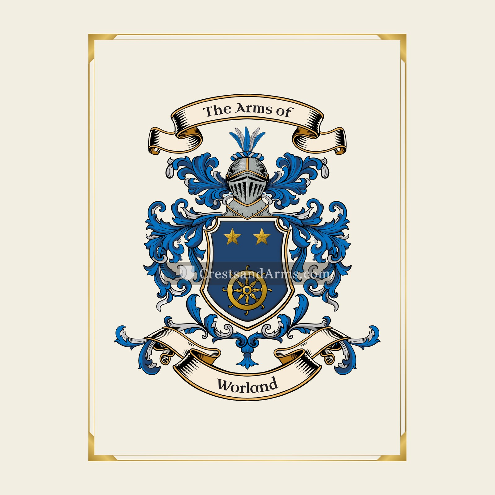 With gold border