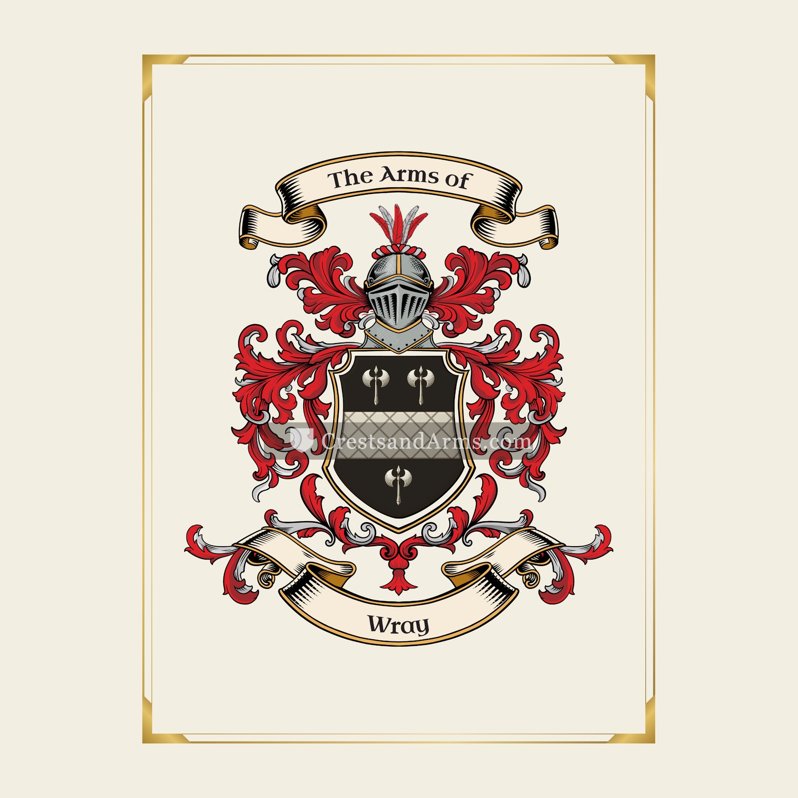 With gold border