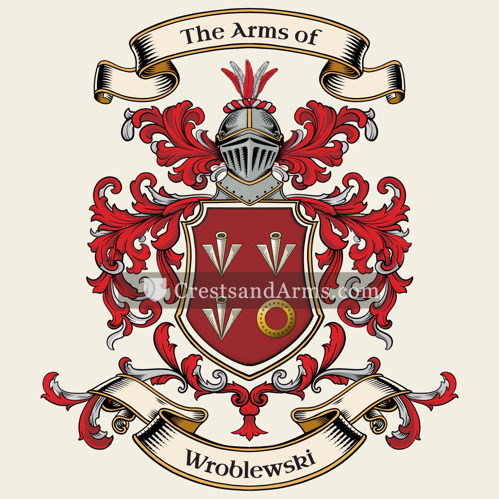The Wroblewski coat of arms, drawn from the recorded blazon