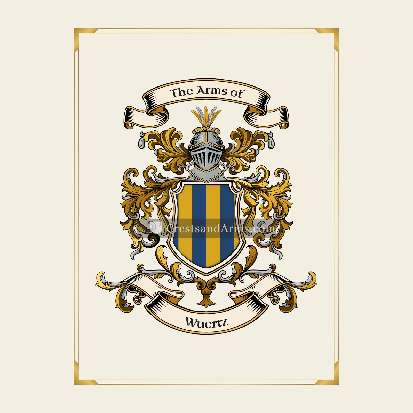 With gold border