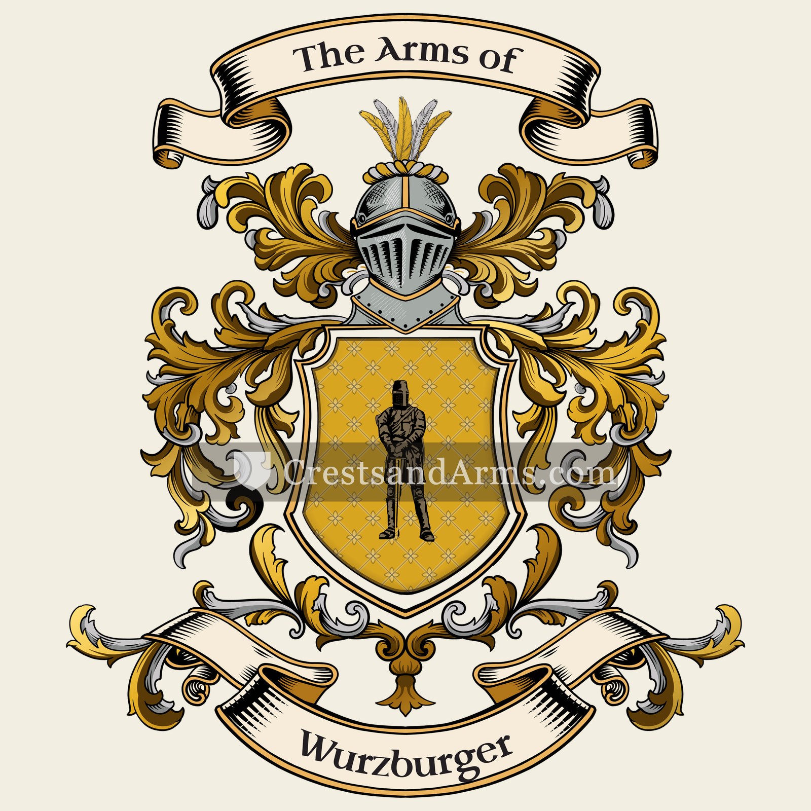The Wurzburger coat of arms, drawn from the recorded blazon
