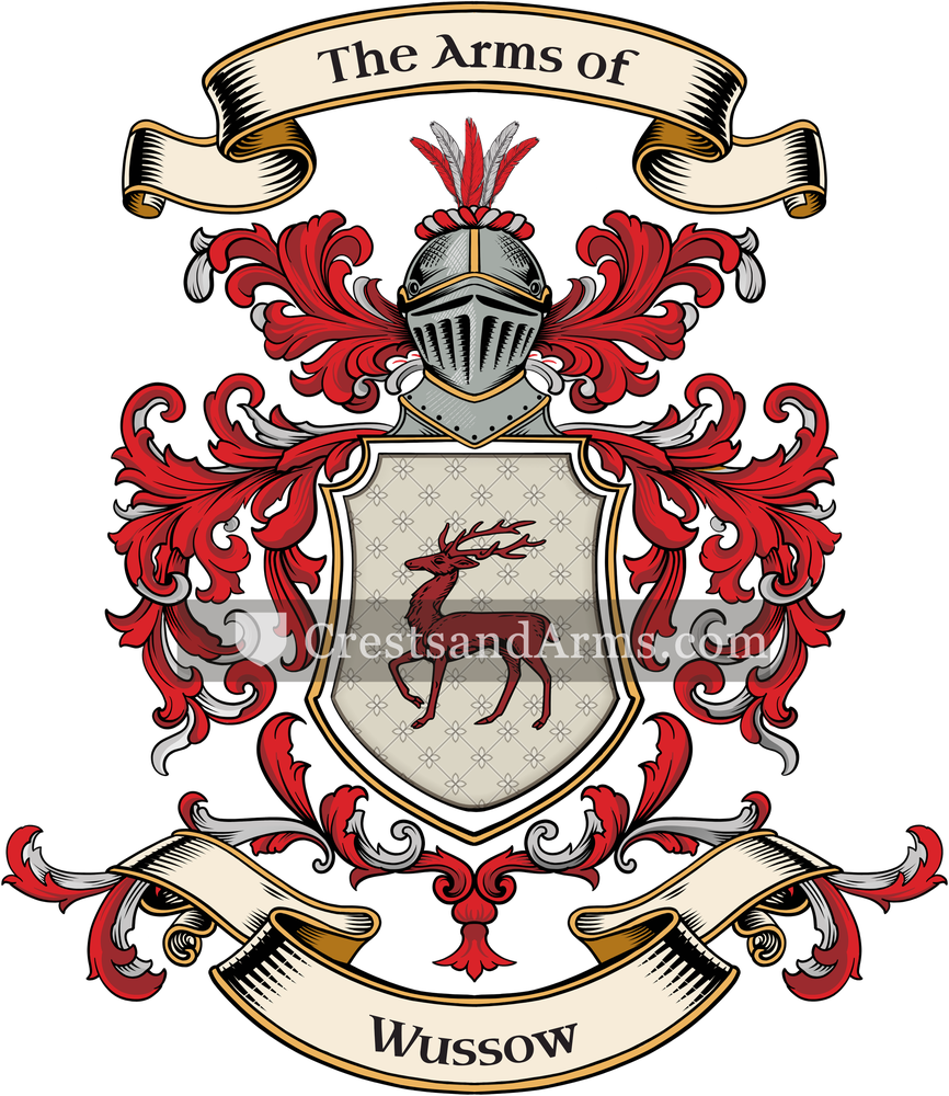 The Wussow coat of arms, drawn from the recorded blazon
