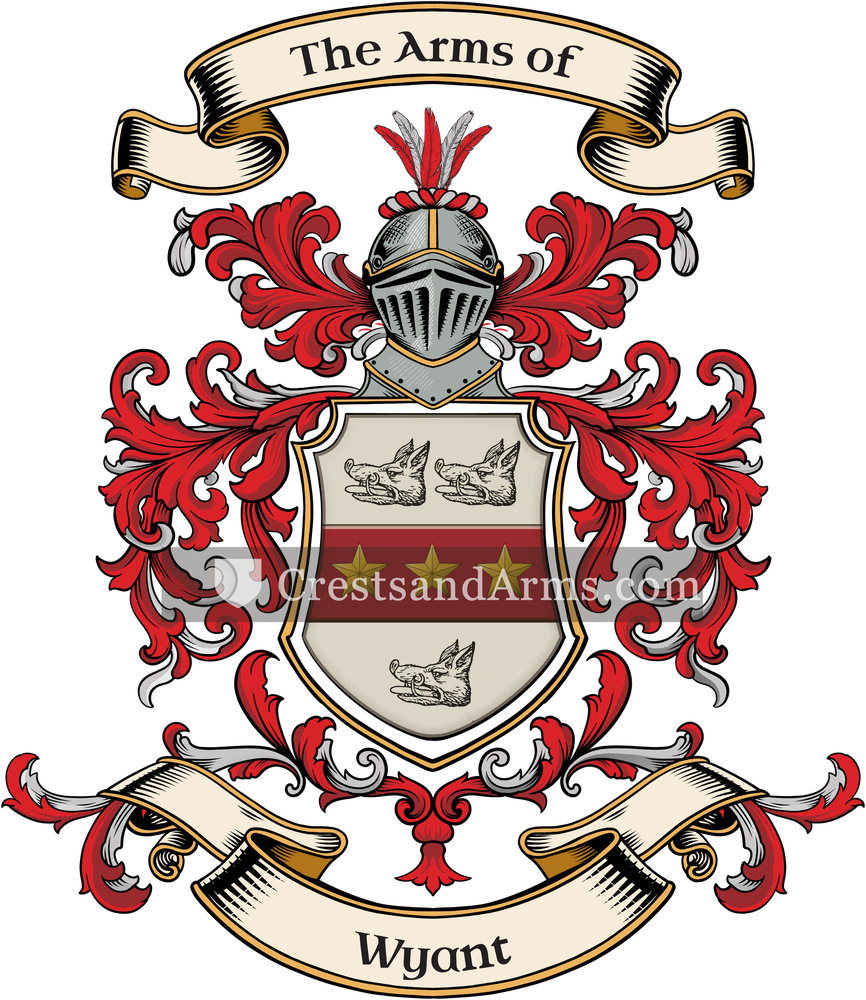 The Wyant coat of arms, drawn from the recorded blazon