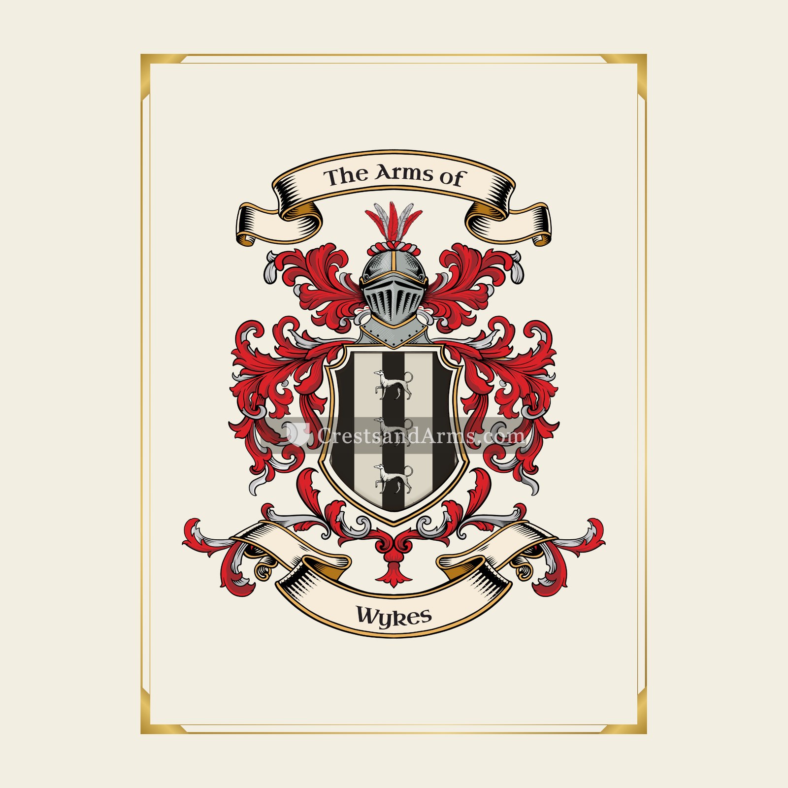 With gold border