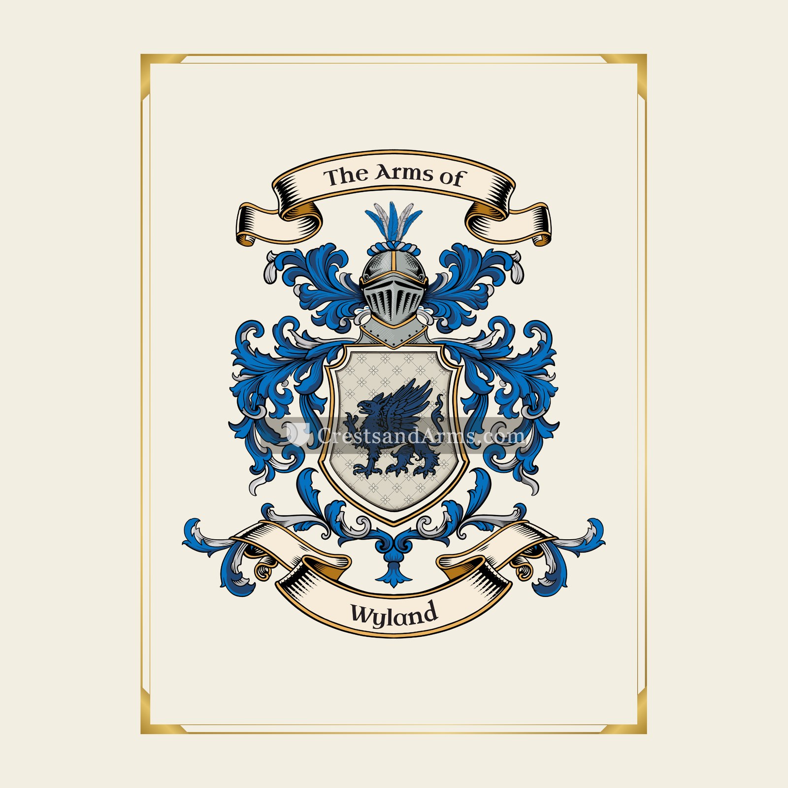 With gold border