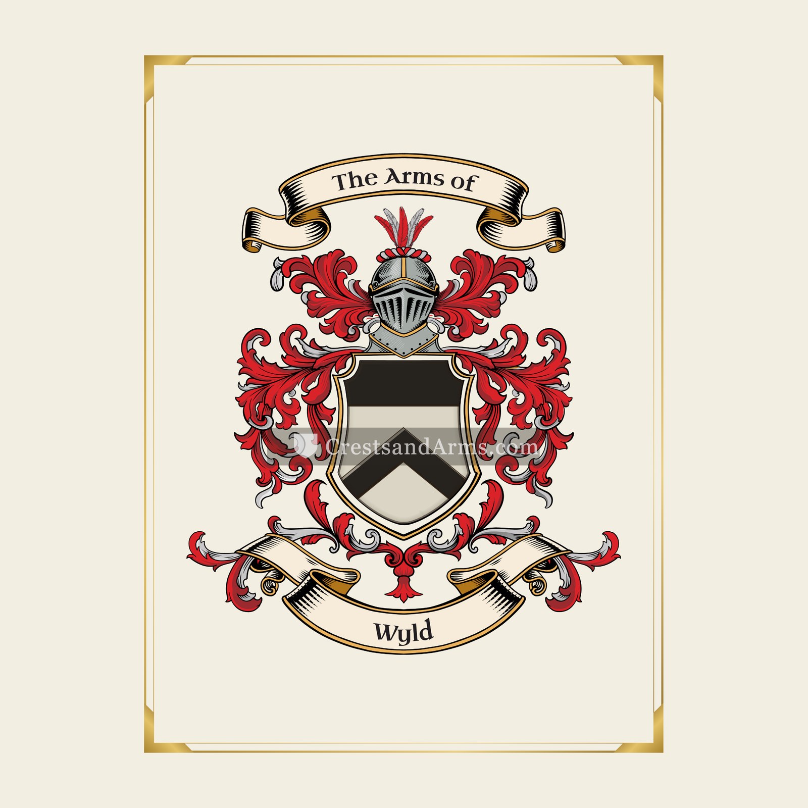 With gold border