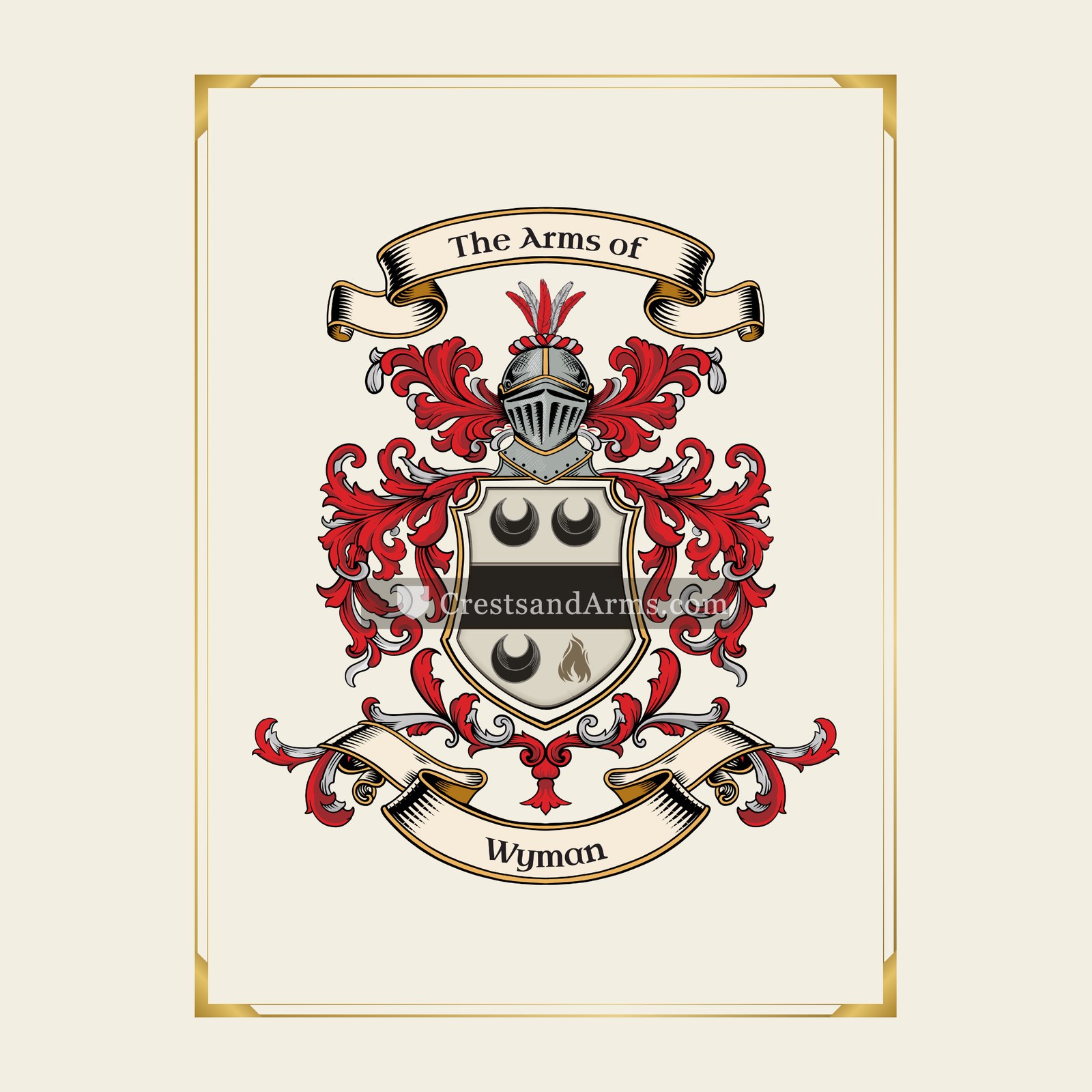 With gold border