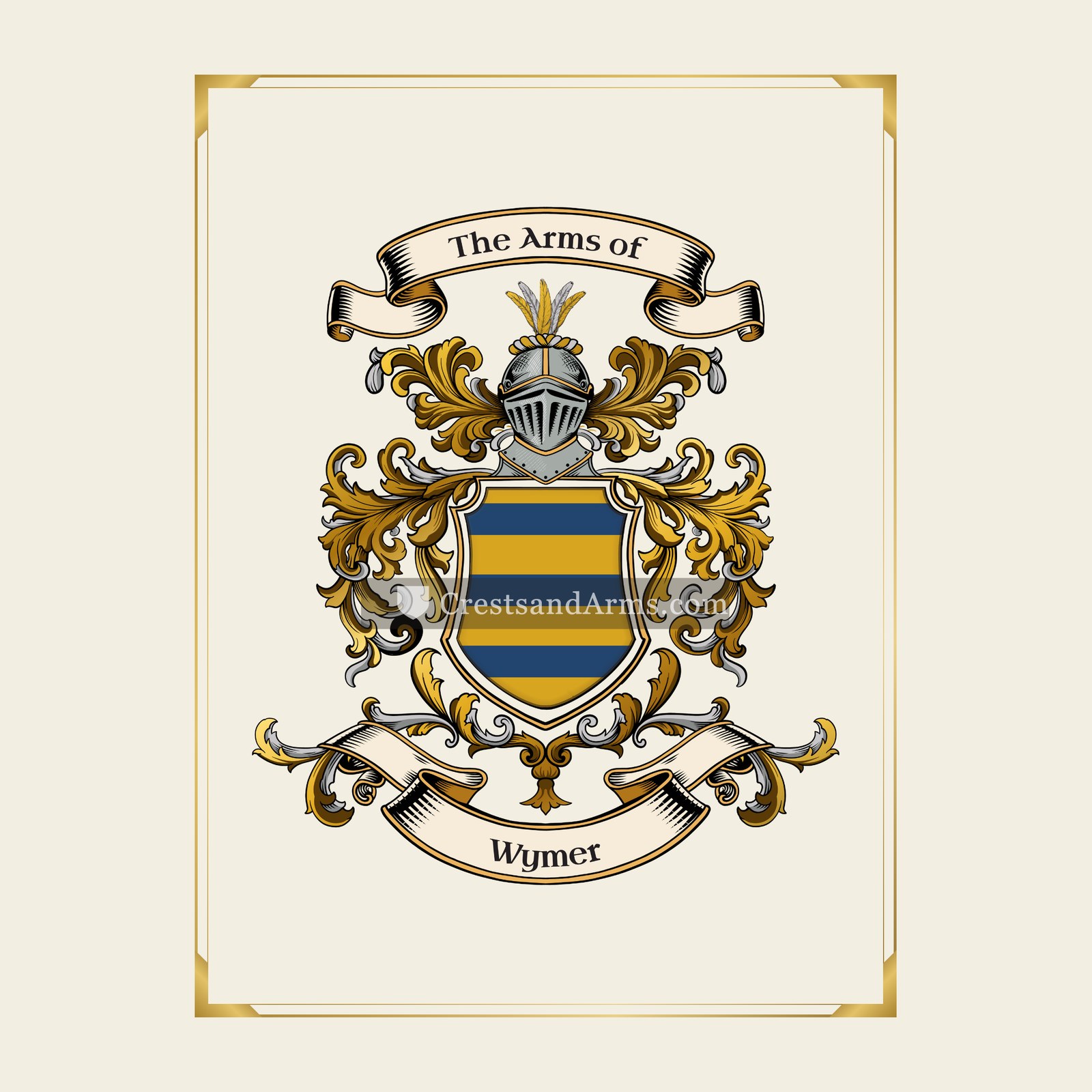 With gold border