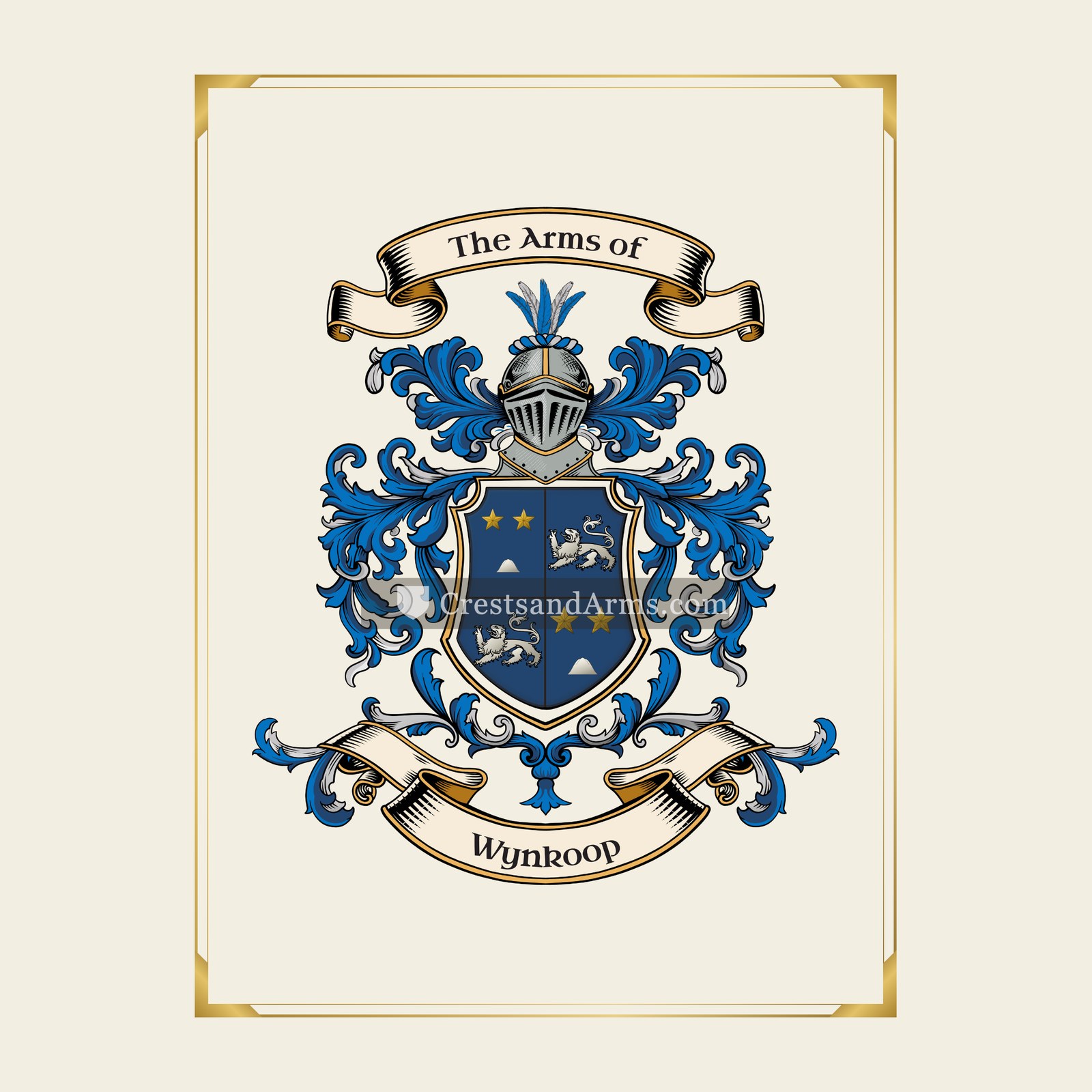 With gold border