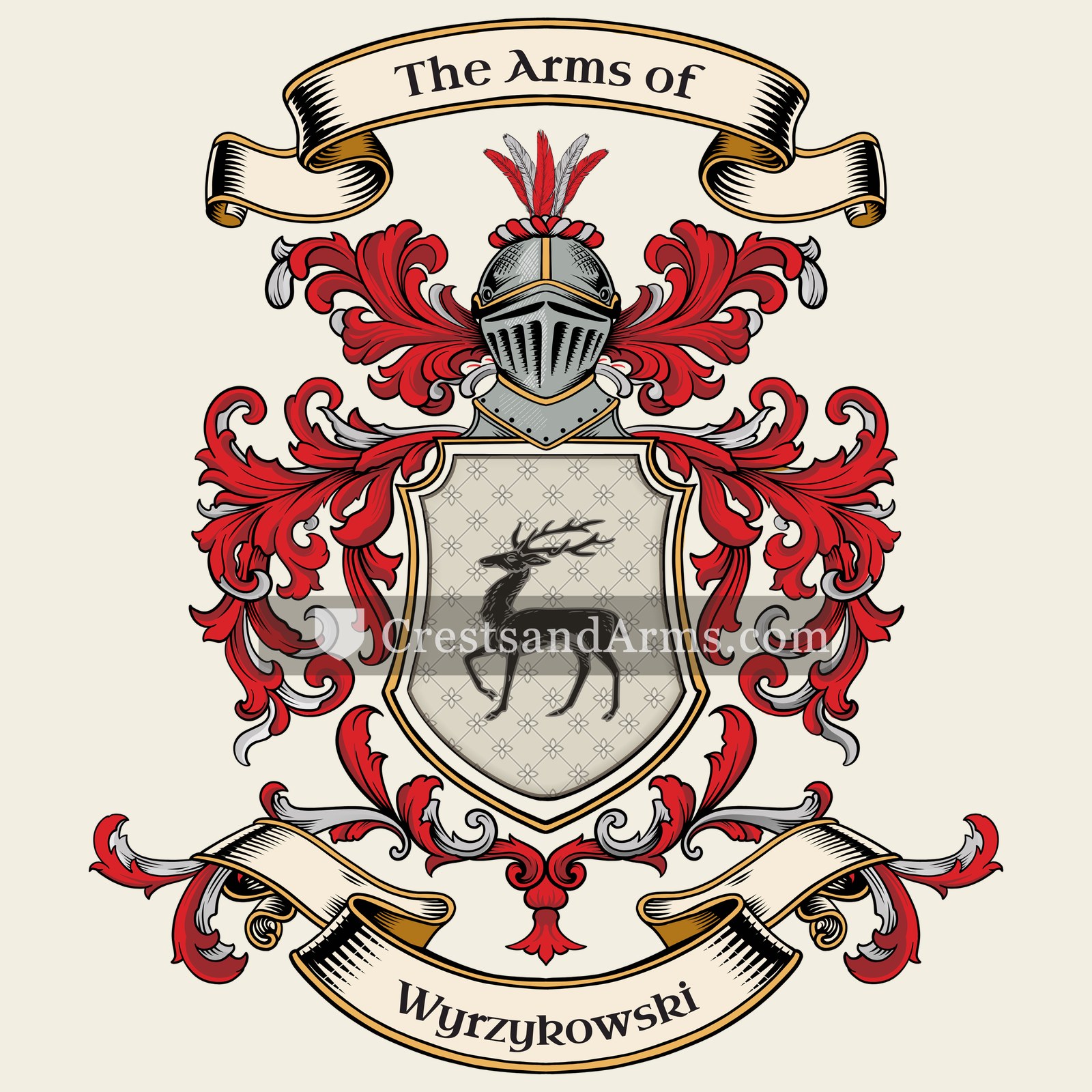 The Wyrzykowski coat of arms, drawn from the recorded blazon