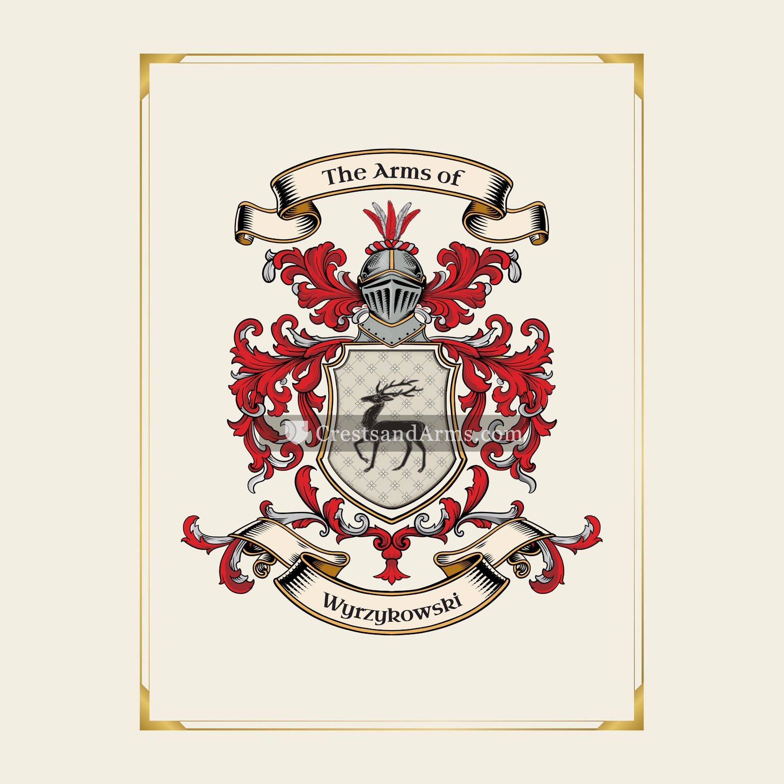 With gold border