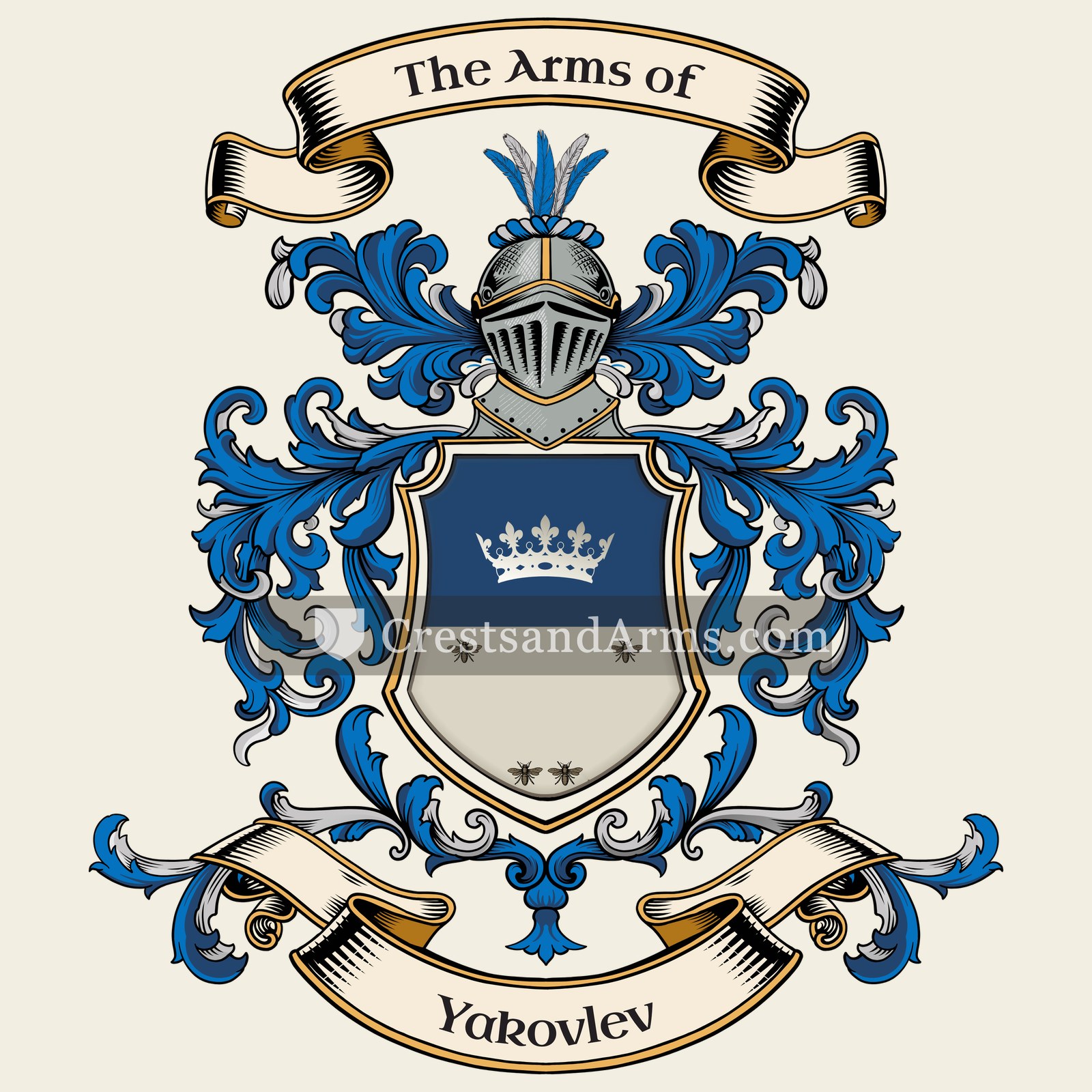 The Yakovlev coat of arms, drawn from the recorded blazon