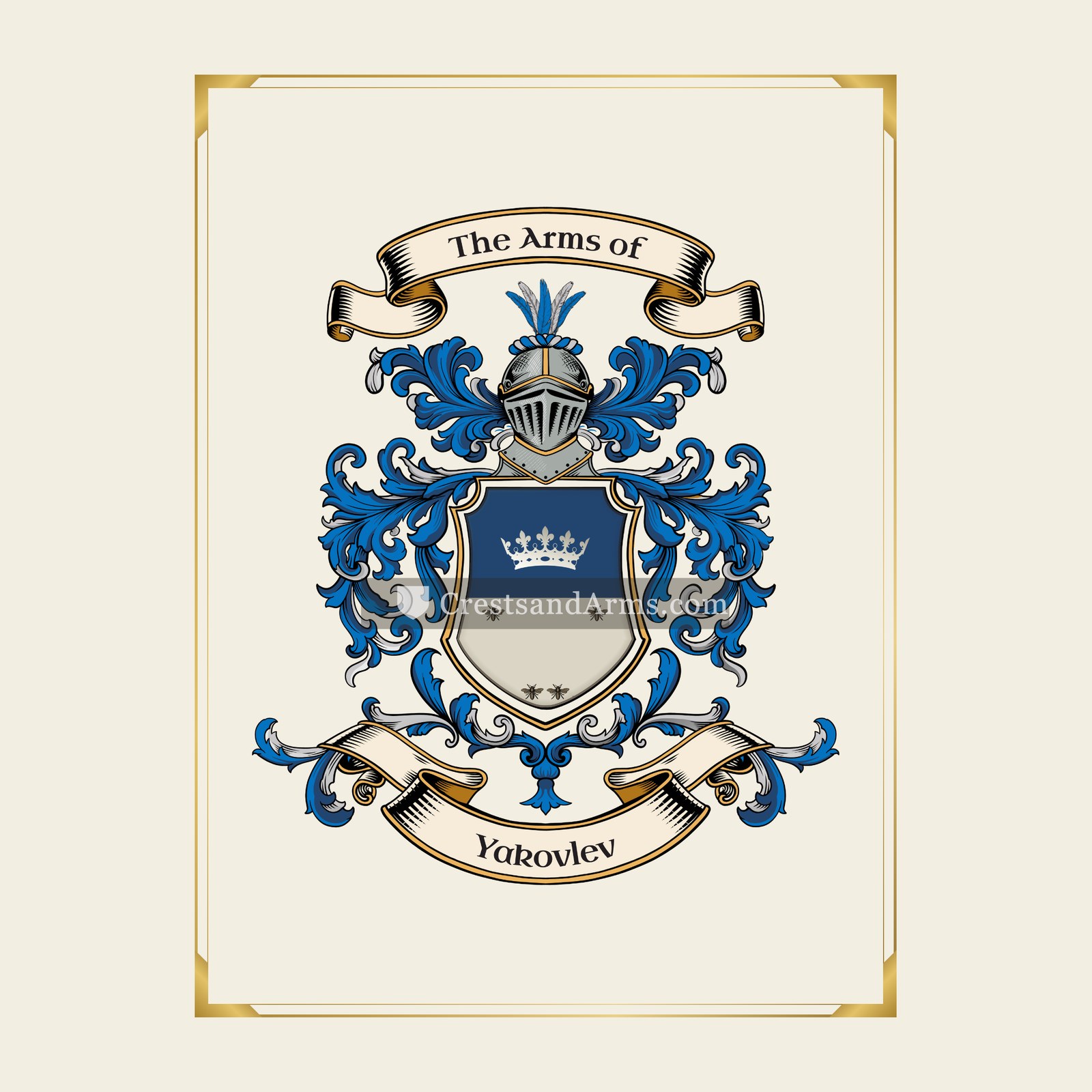 With gold border