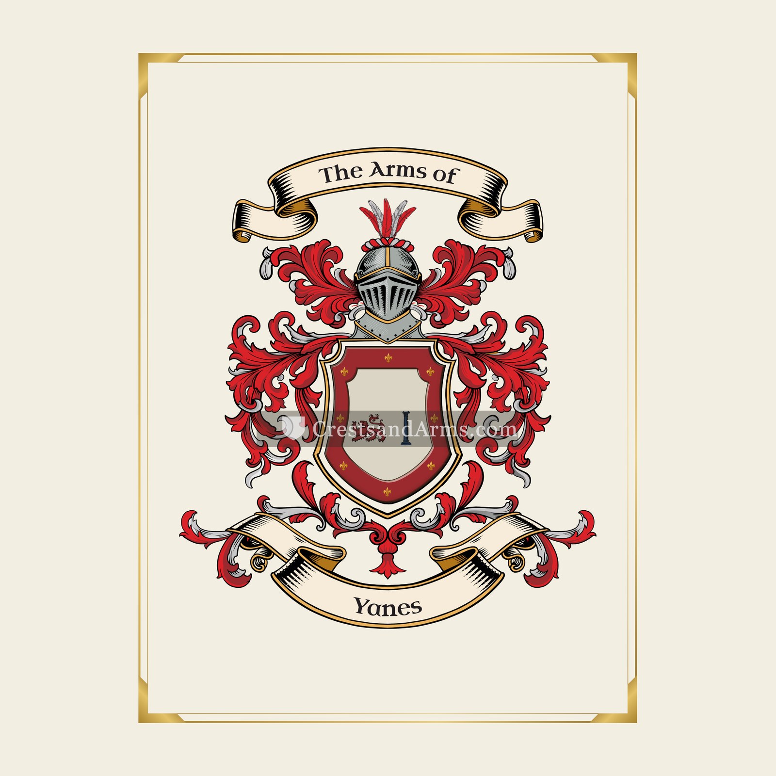 With gold border