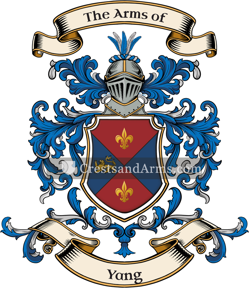 The Yang coat of arms, drawn from the recorded blazon