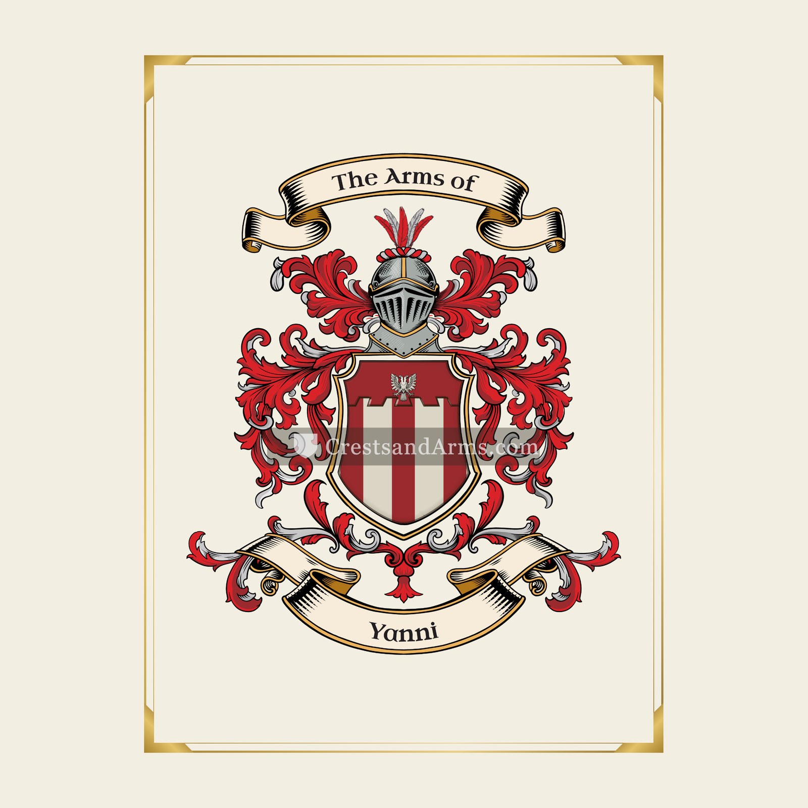 With gold border
