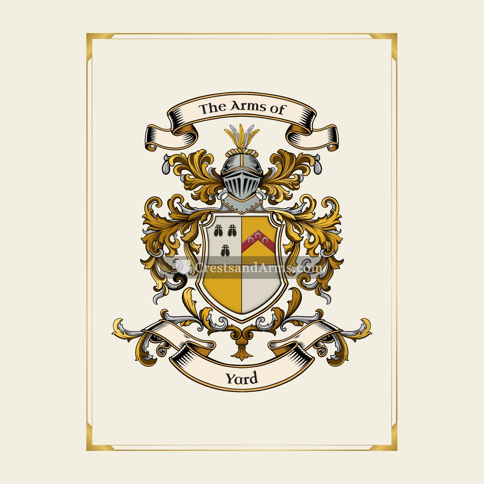 With gold border
