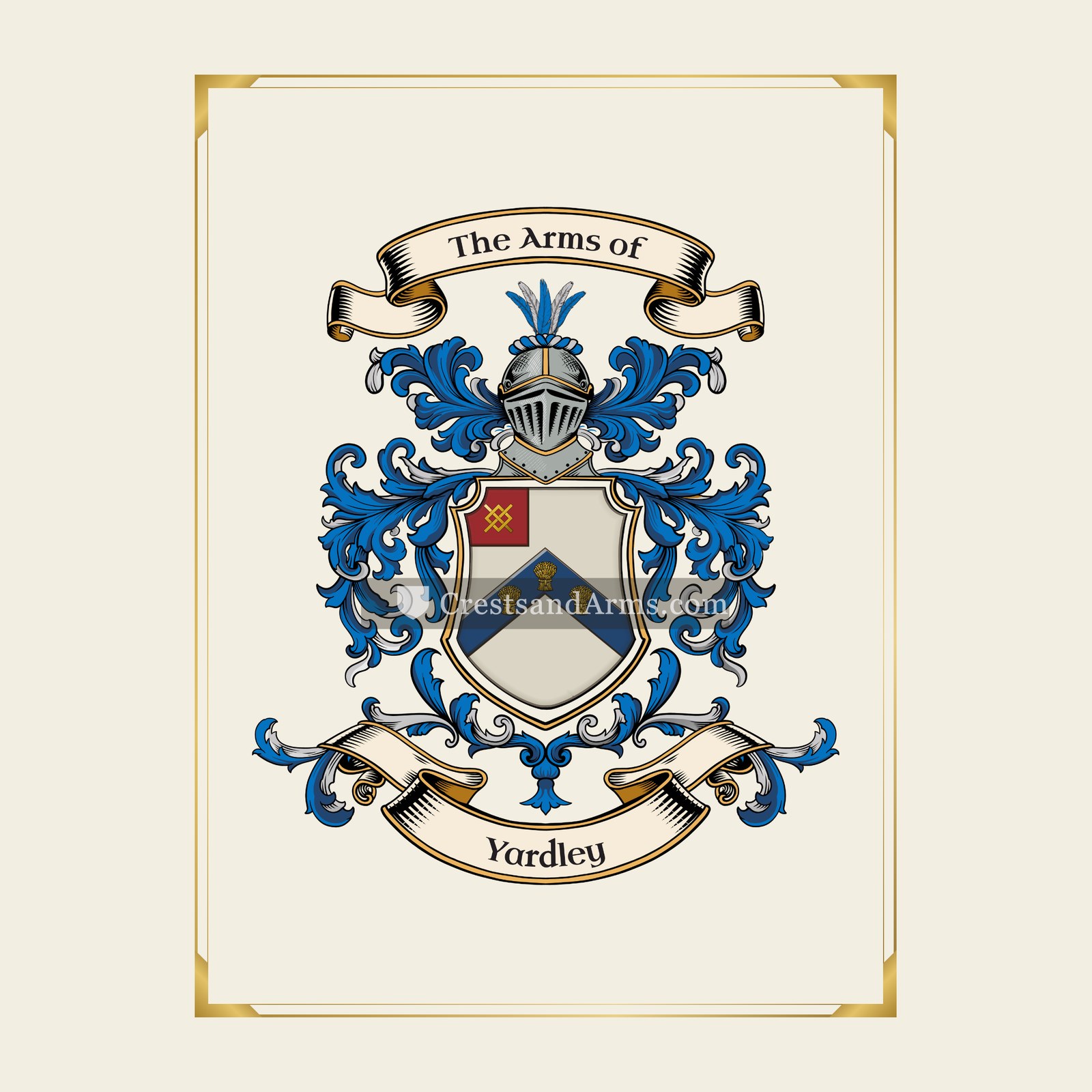 With gold border