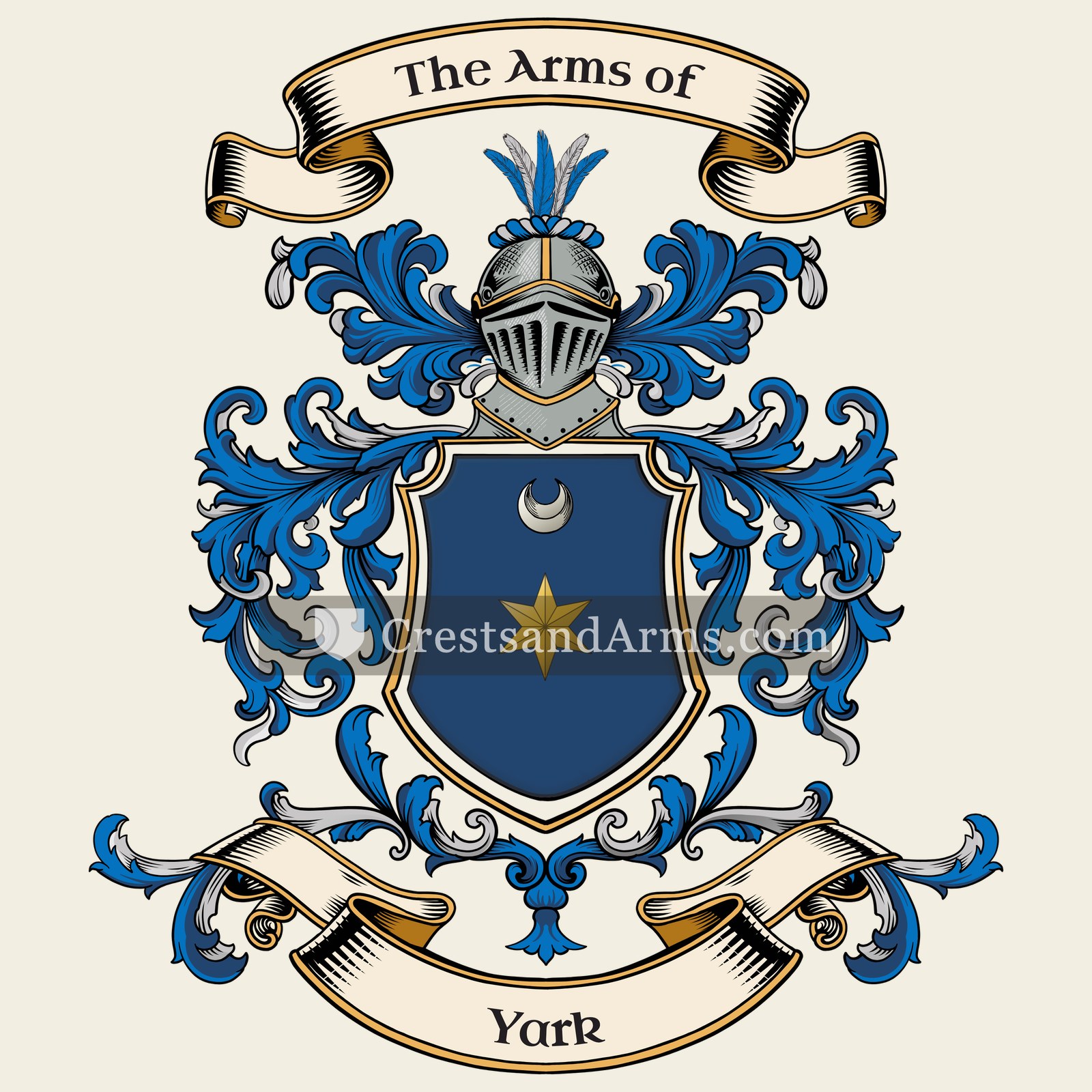 The Yark coat of arms, drawn from the recorded blazon