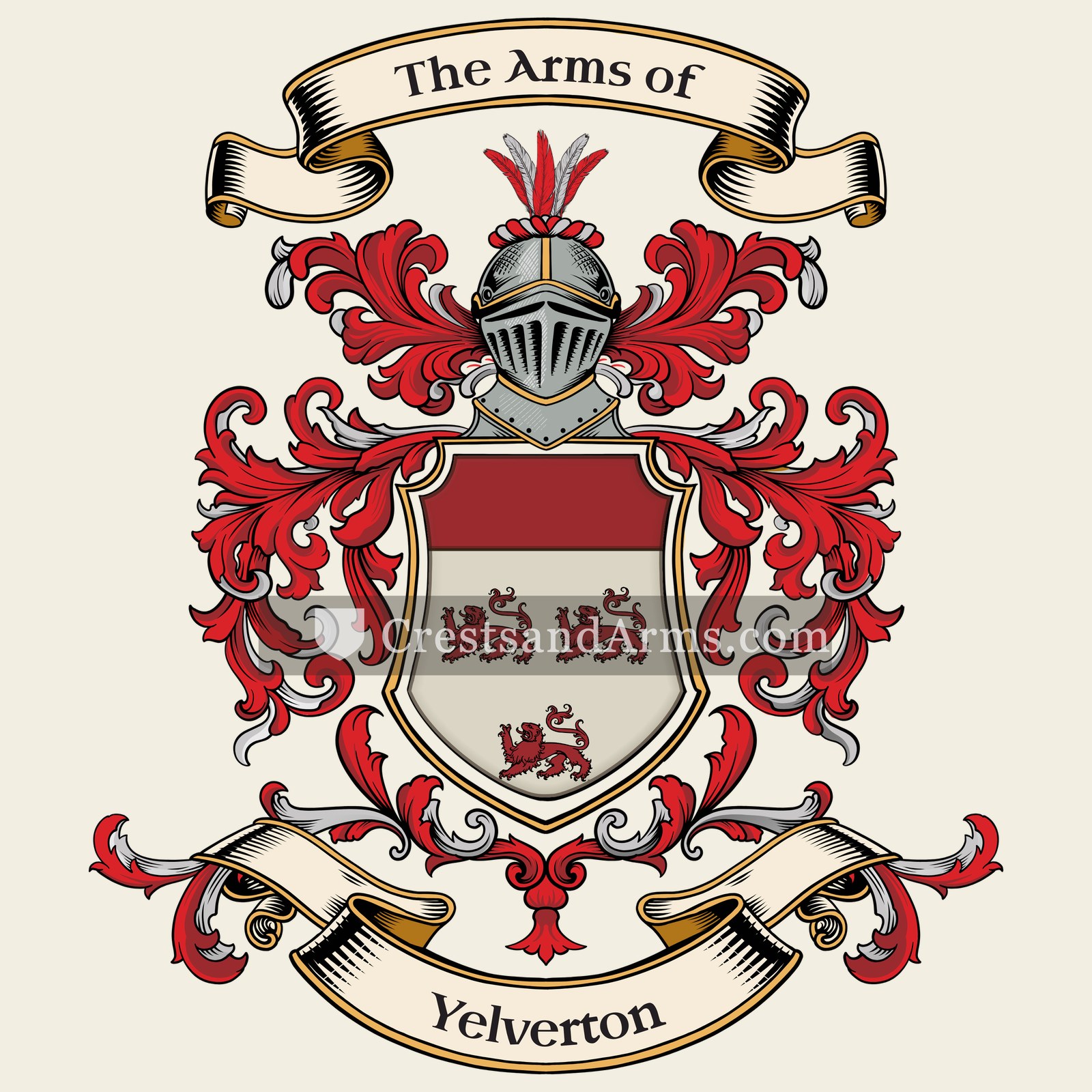 The Yelverton coat of arms, drawn from the recorded blazon