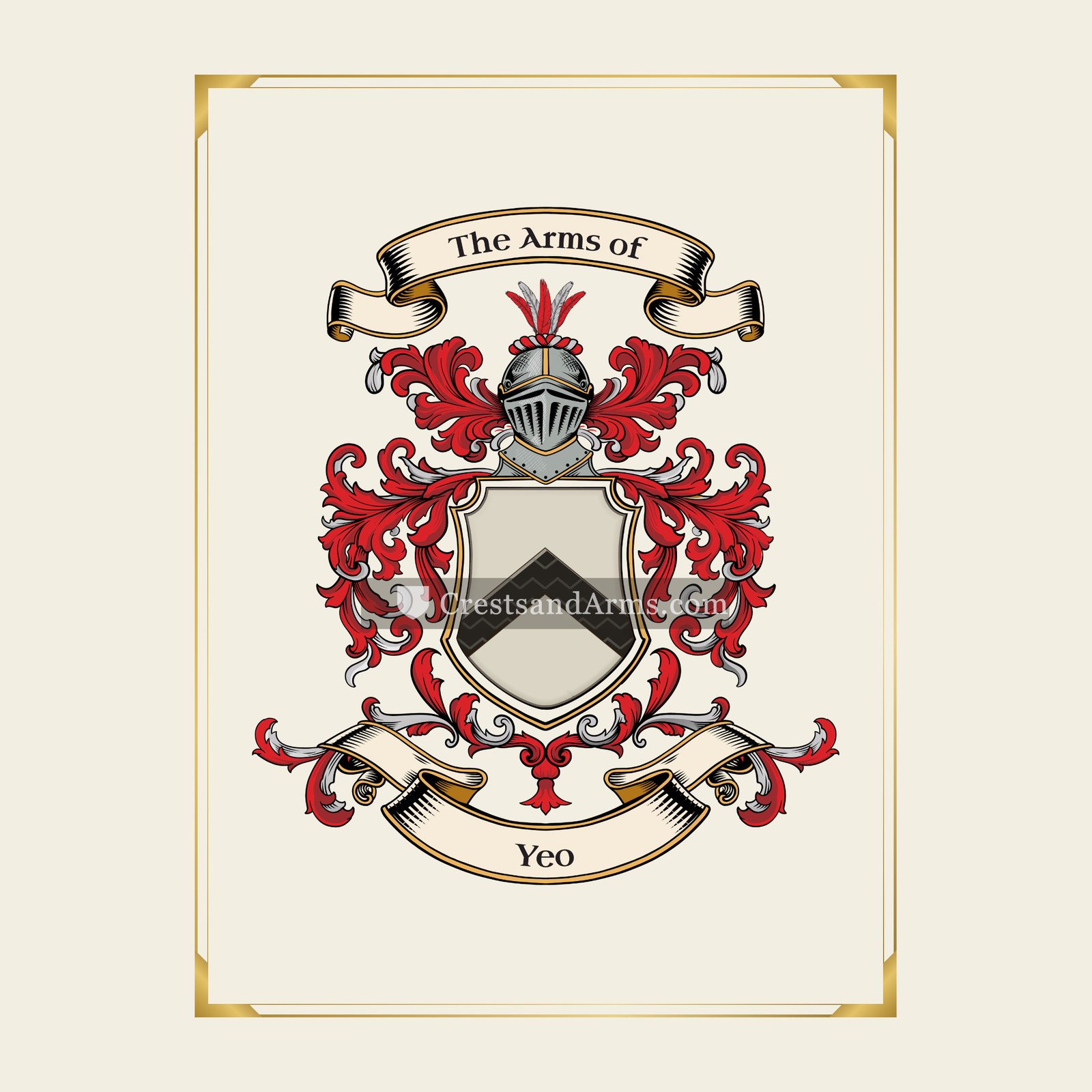 With gold border