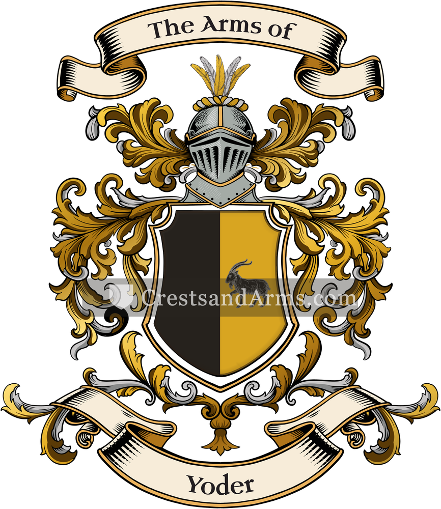 The Yoder coat of arms, drawn from the recorded blazon