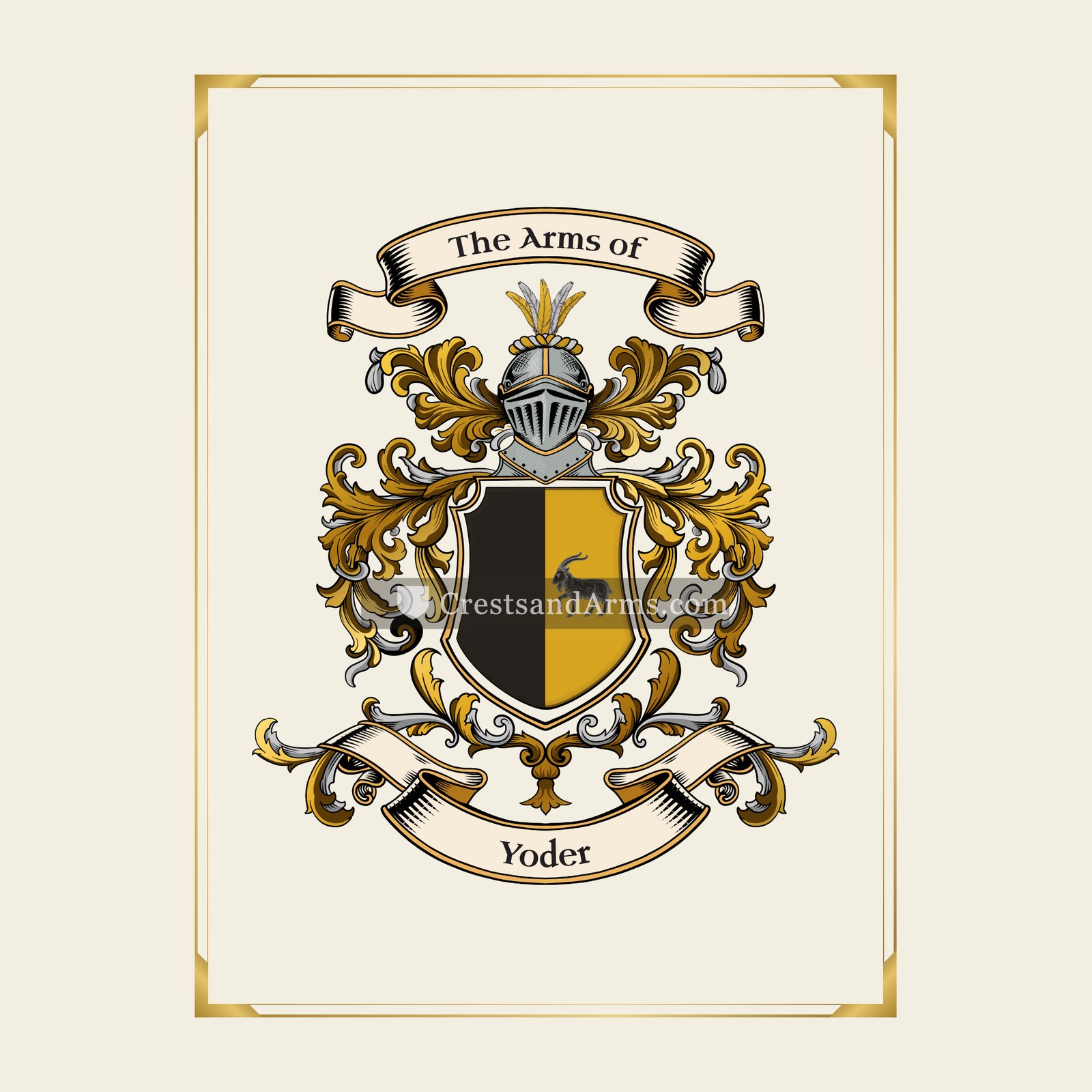 With gold border