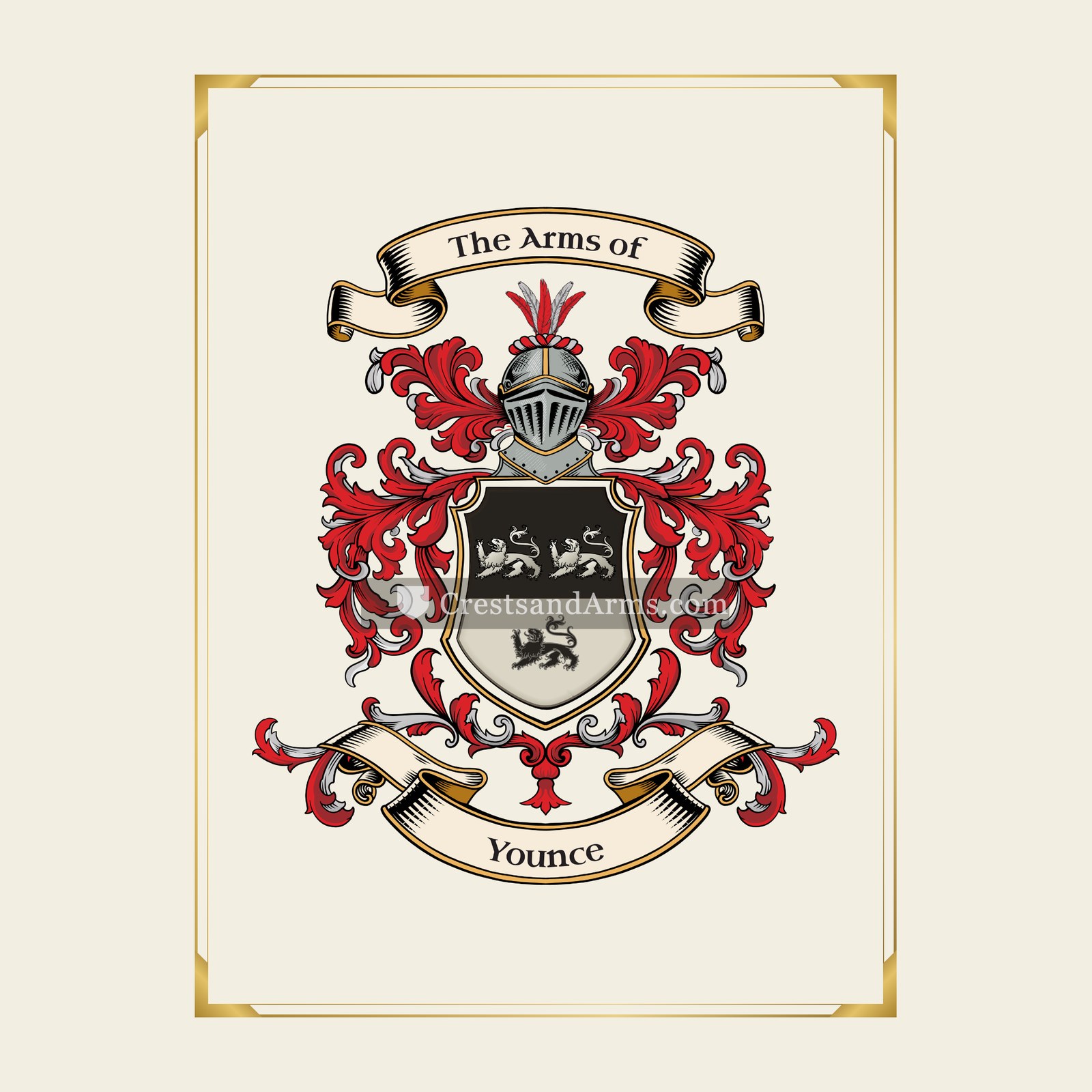 With gold border