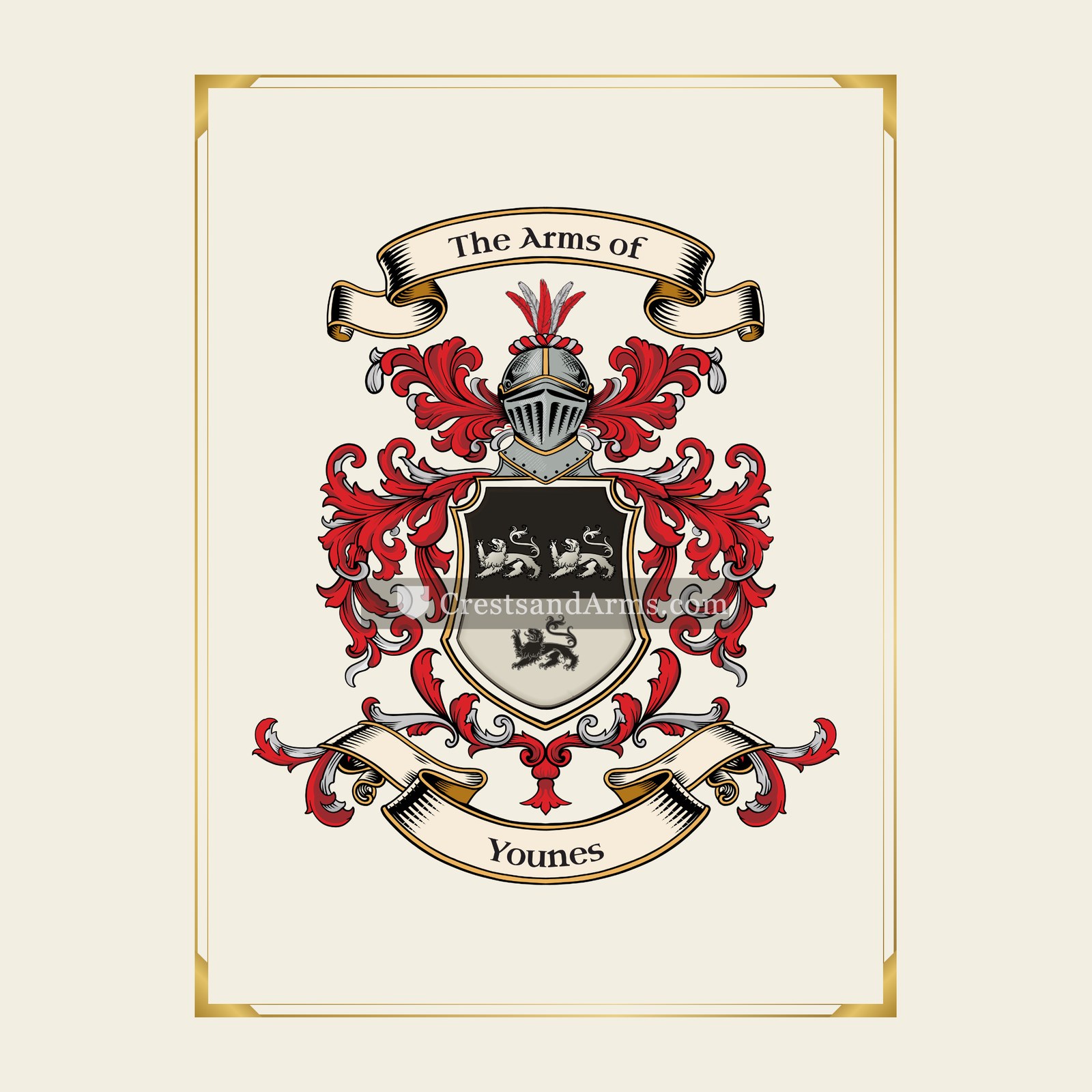 With gold border