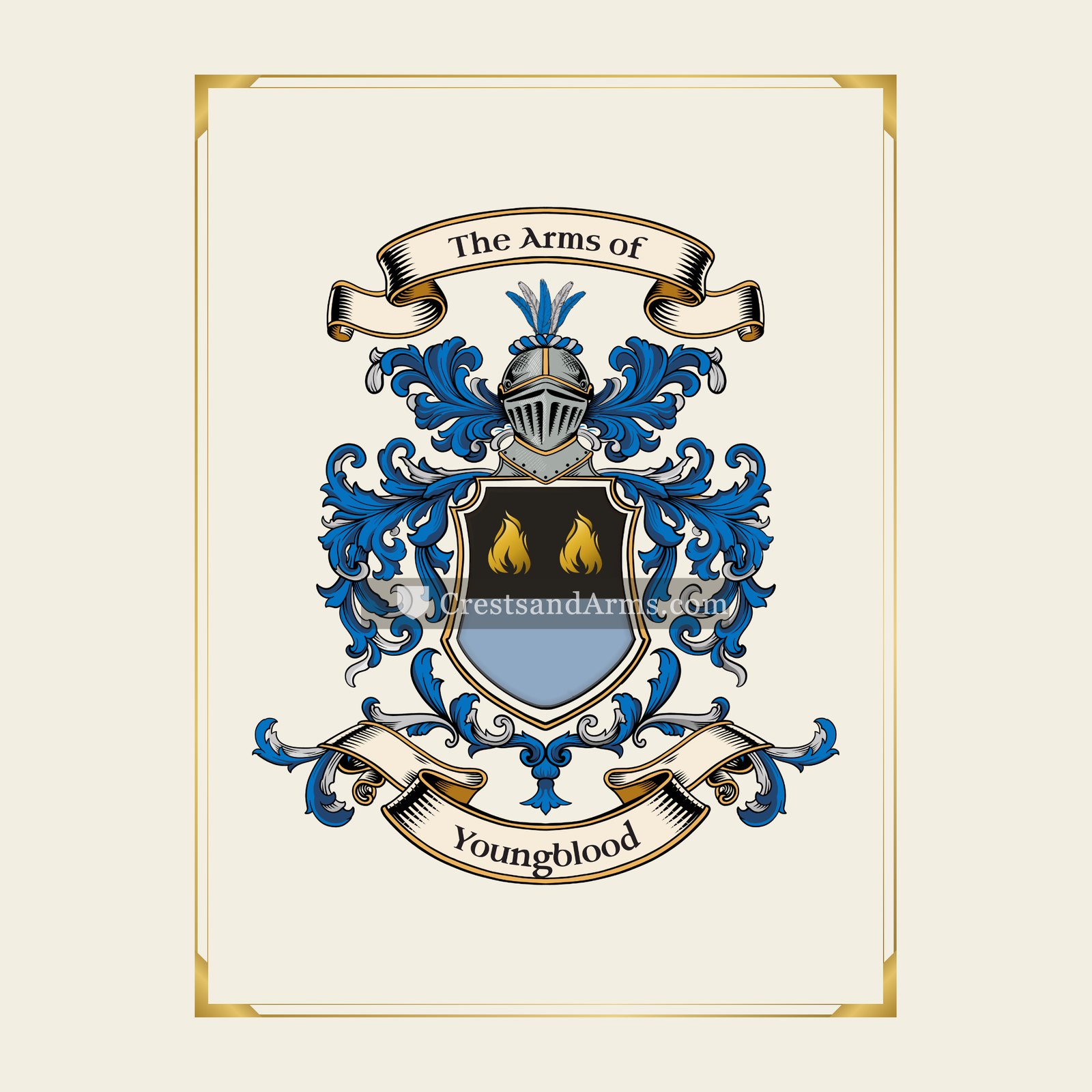 With gold border