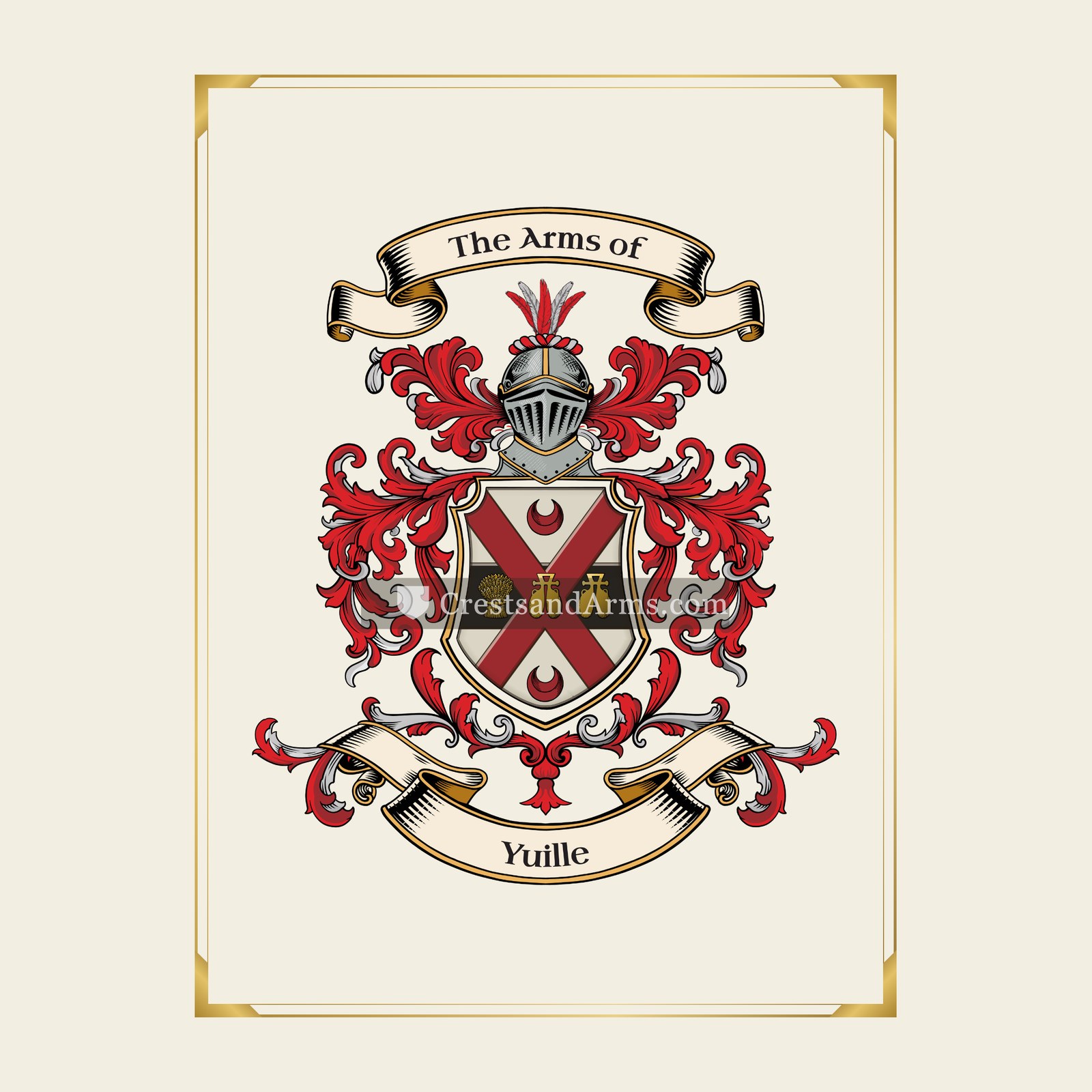 With gold border