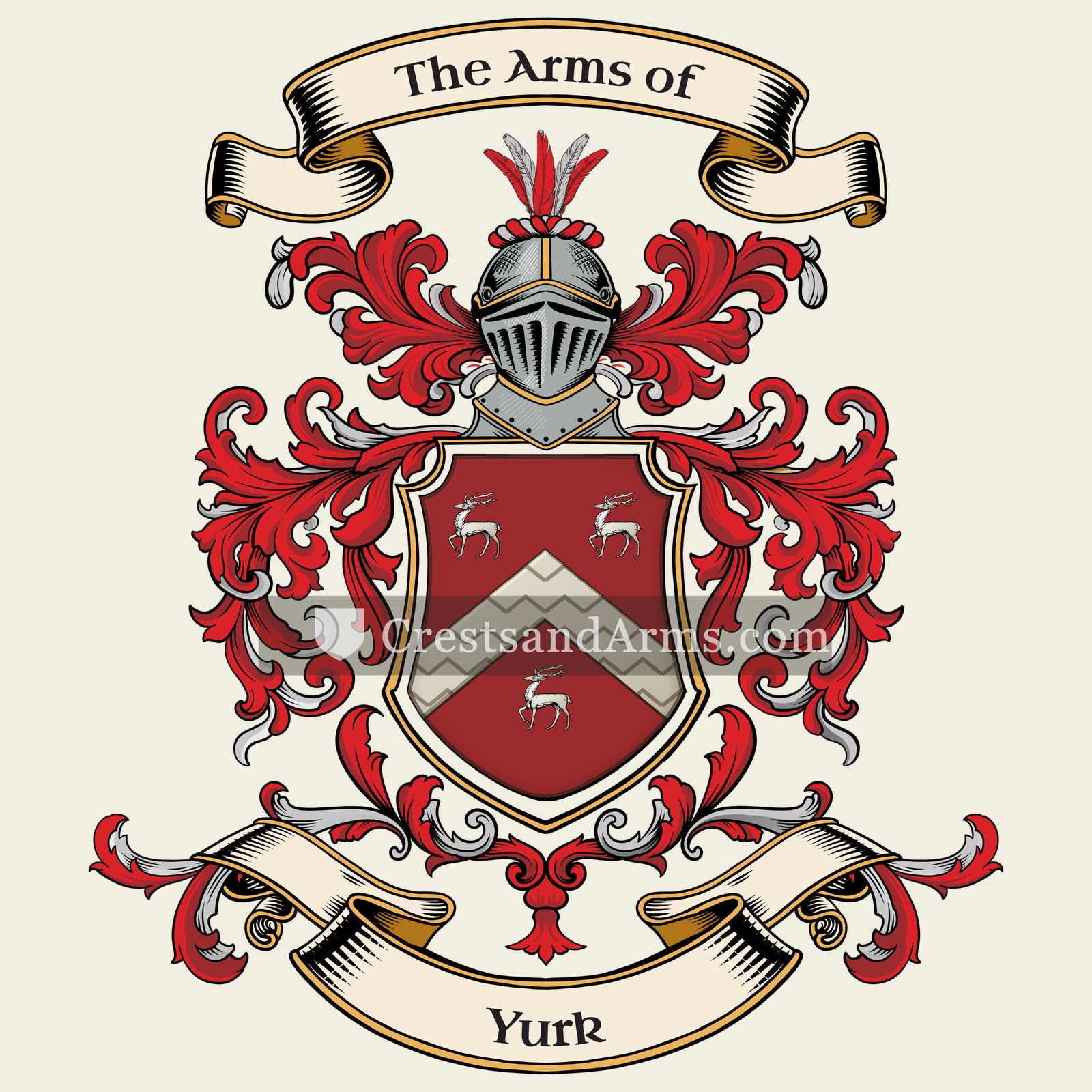 The Yurk coat of arms, drawn from the recorded blazon