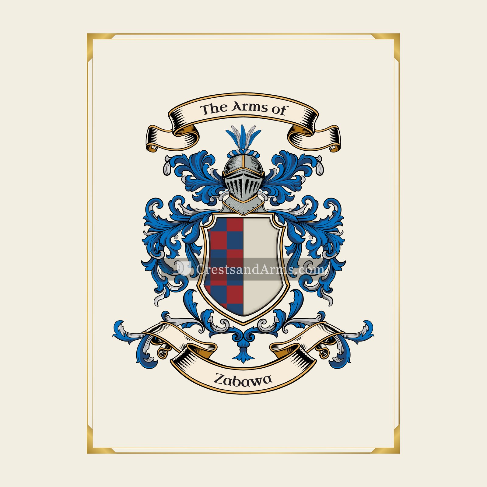 With gold border