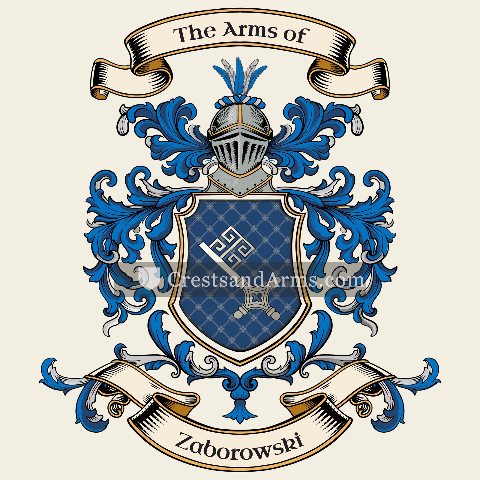 The Zaborowski coat of arms, drawn from the recorded blazon