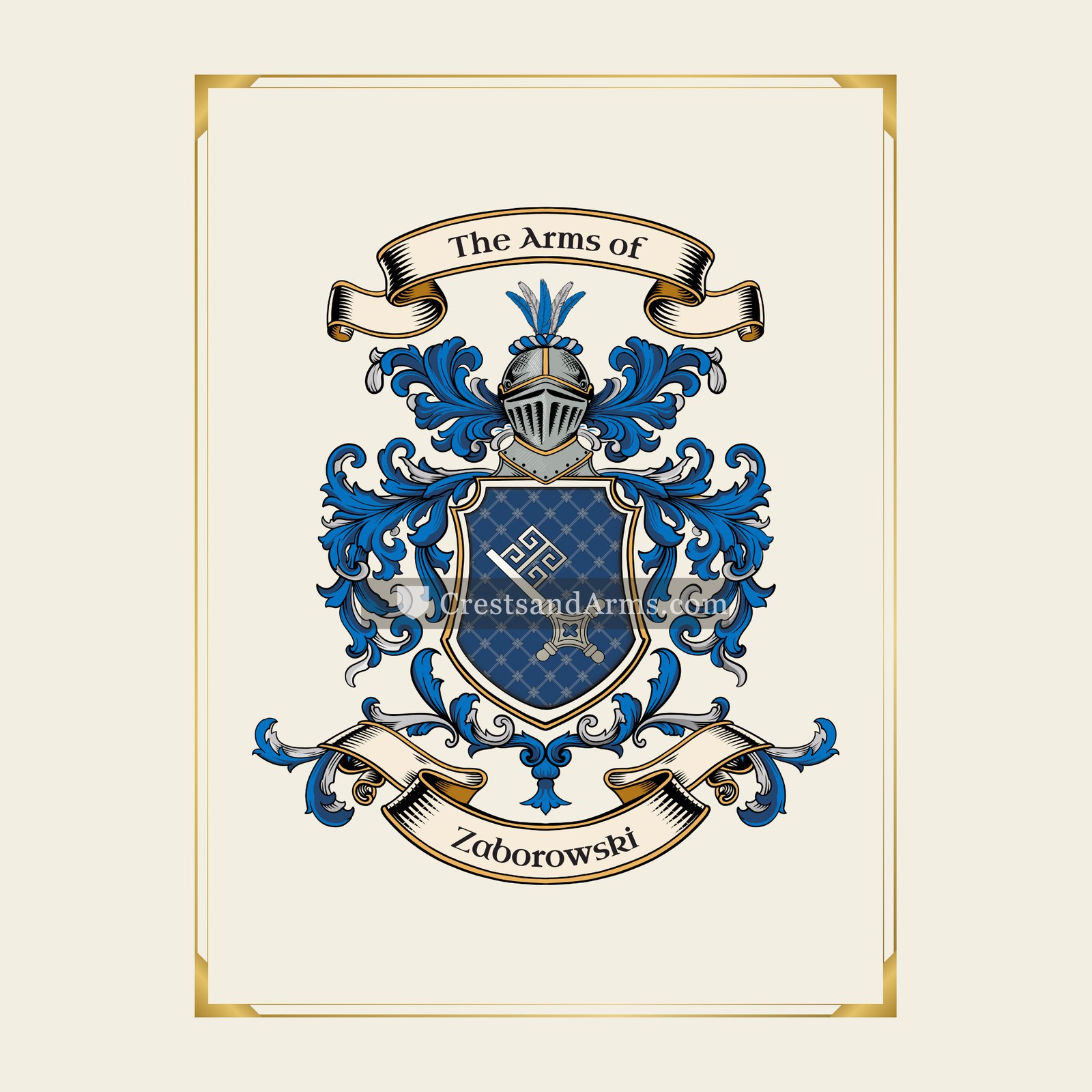 With gold border