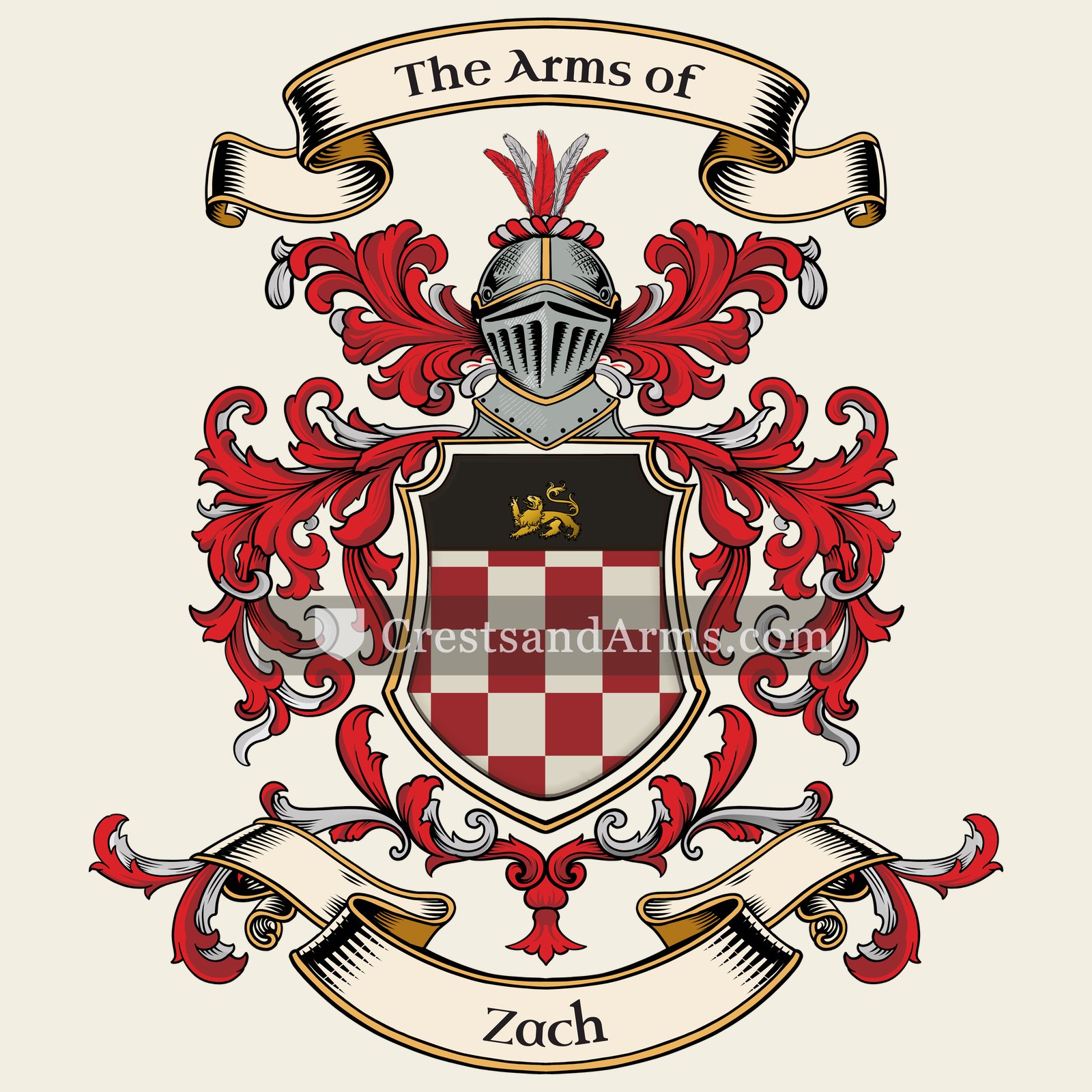 The Zach coat of arms, drawn from the recorded blazon