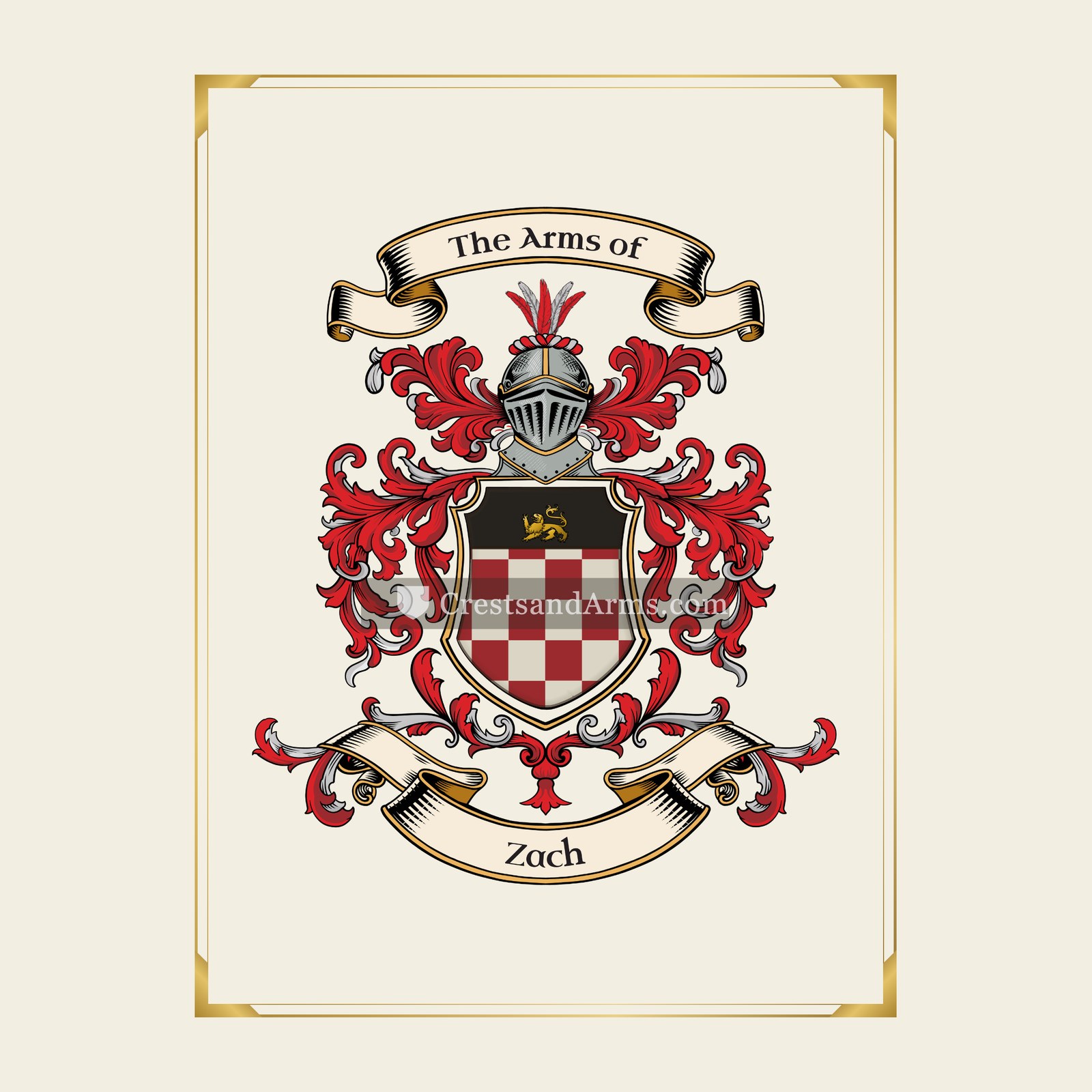 With gold border