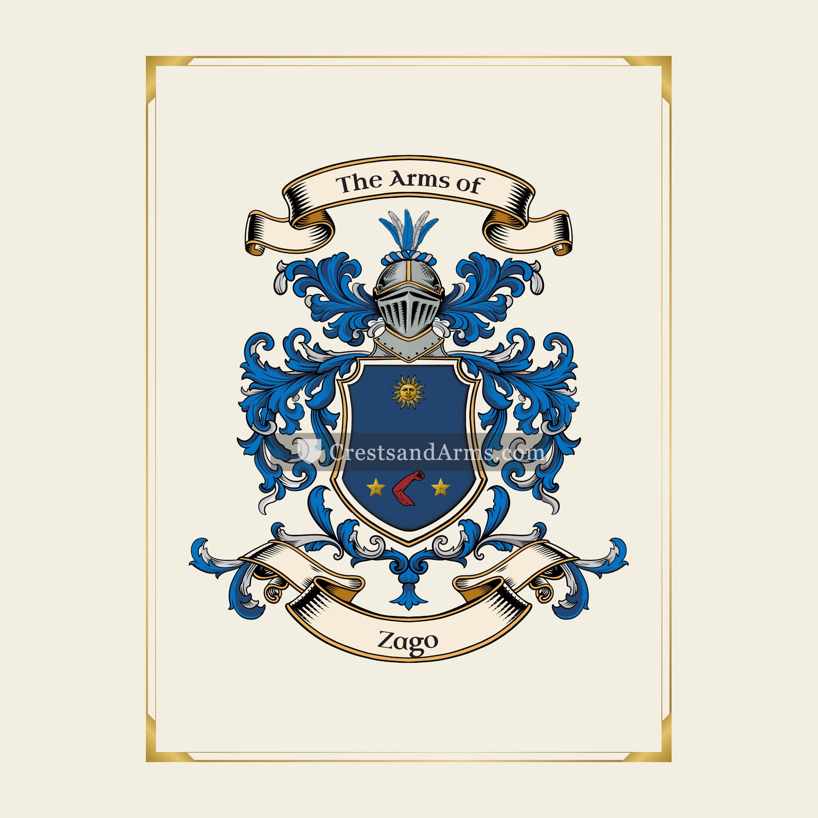 With gold border