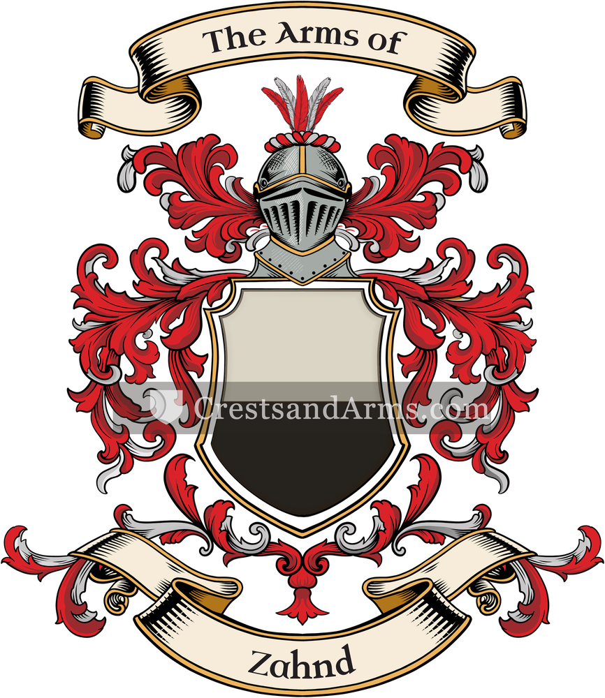 The Zahnd coat of arms, drawn from the recorded blazon