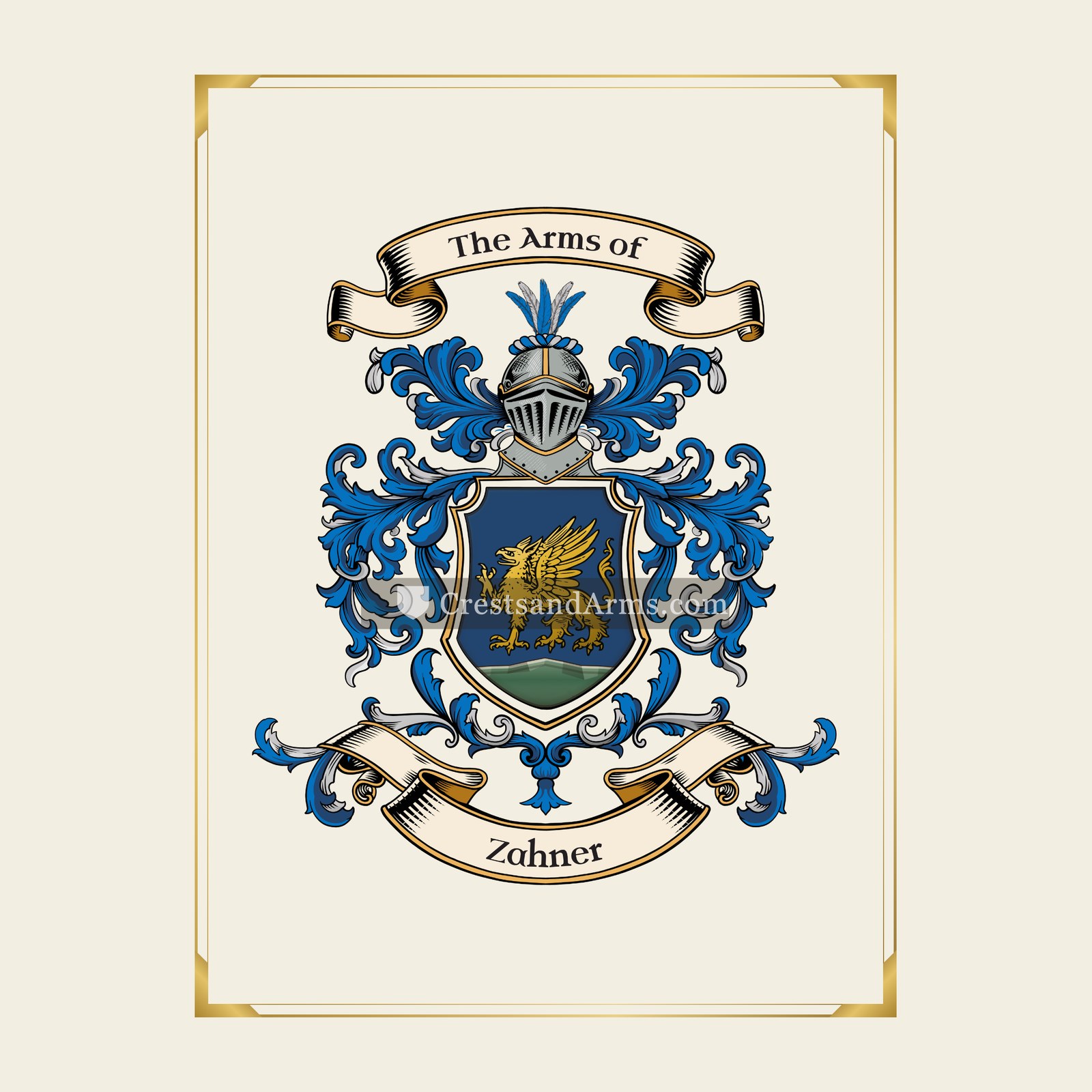 With gold border