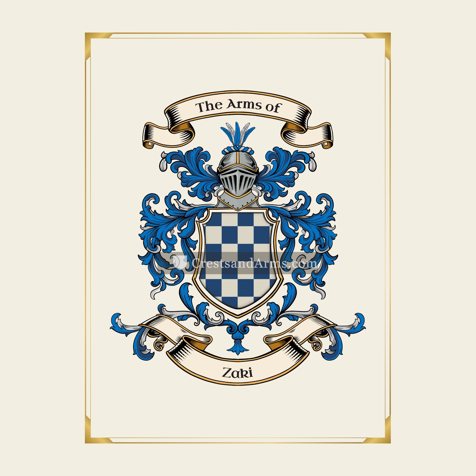 With gold border