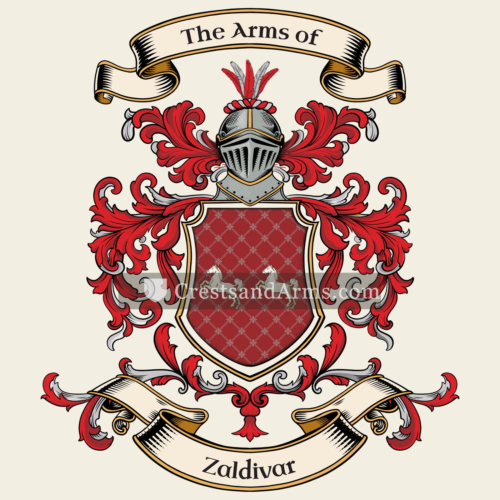 The Zaldivar coat of arms, drawn from the recorded blazon