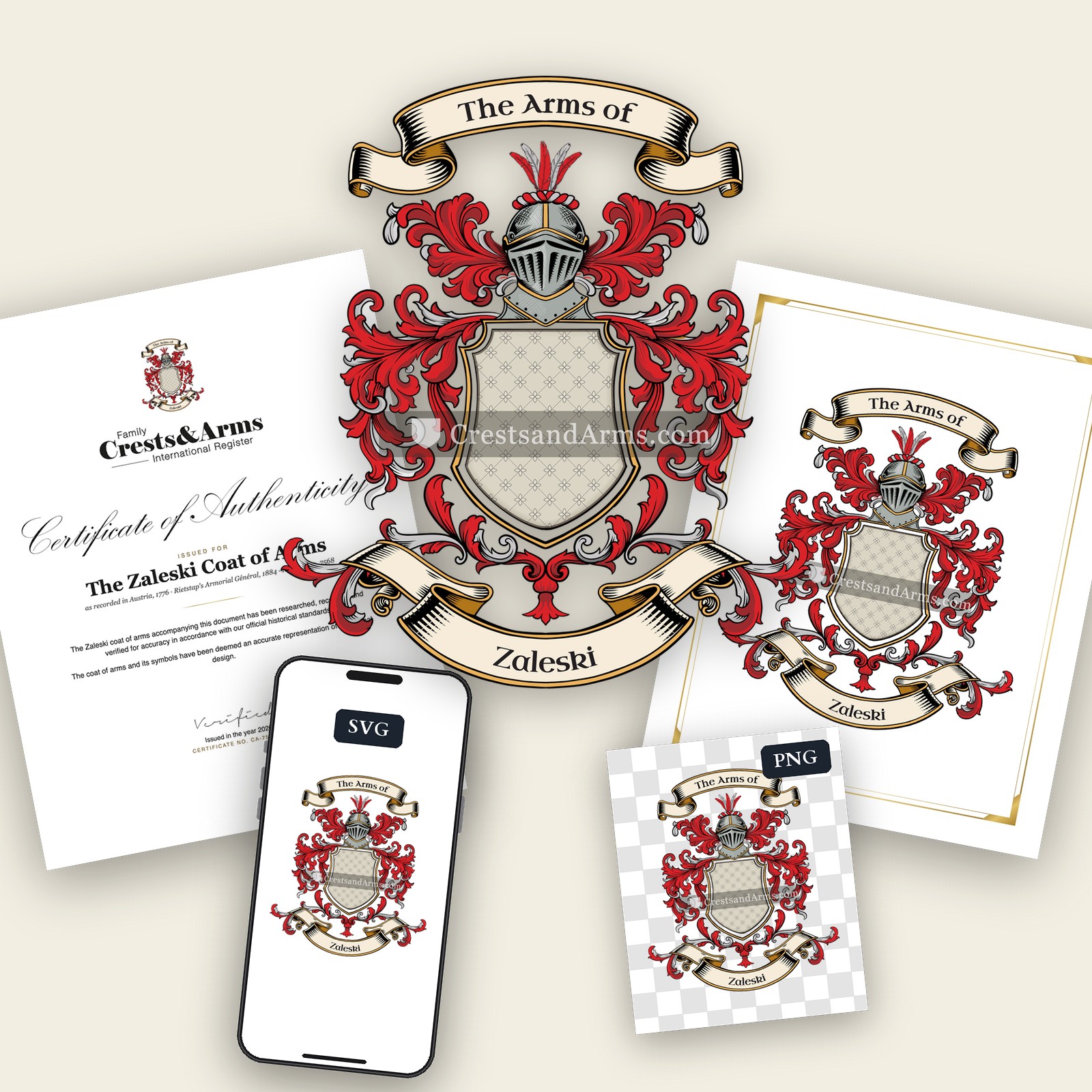 The Zaleski arms on the coat of arms — digital pack