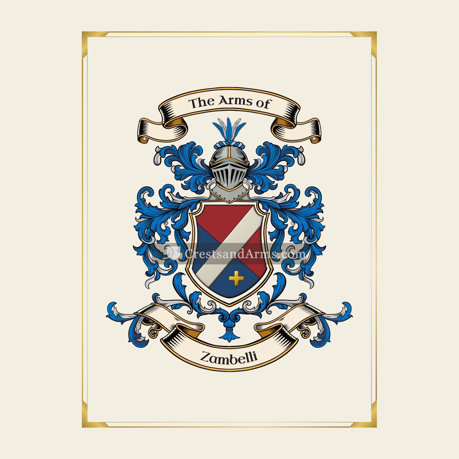 With gold border
