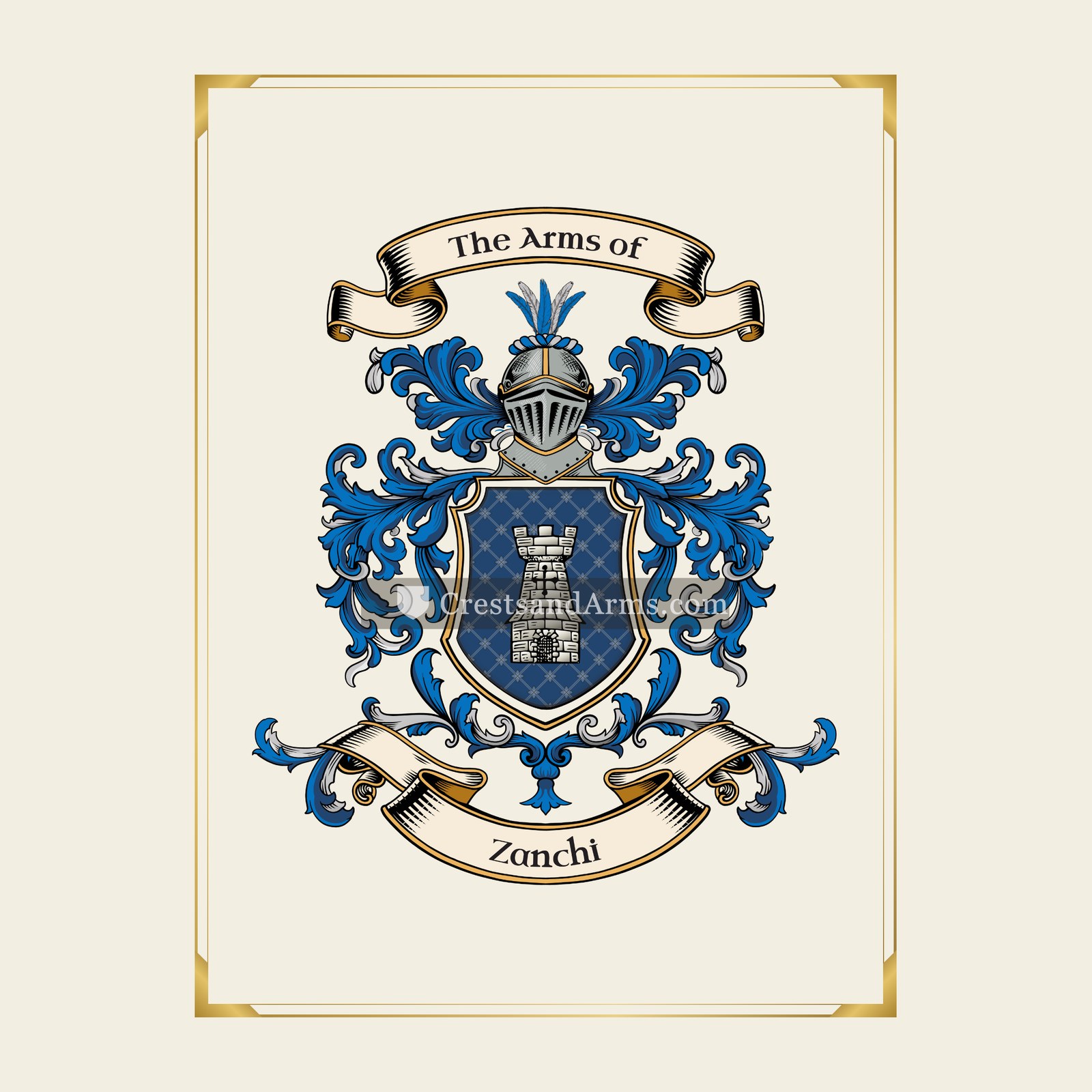 With gold border