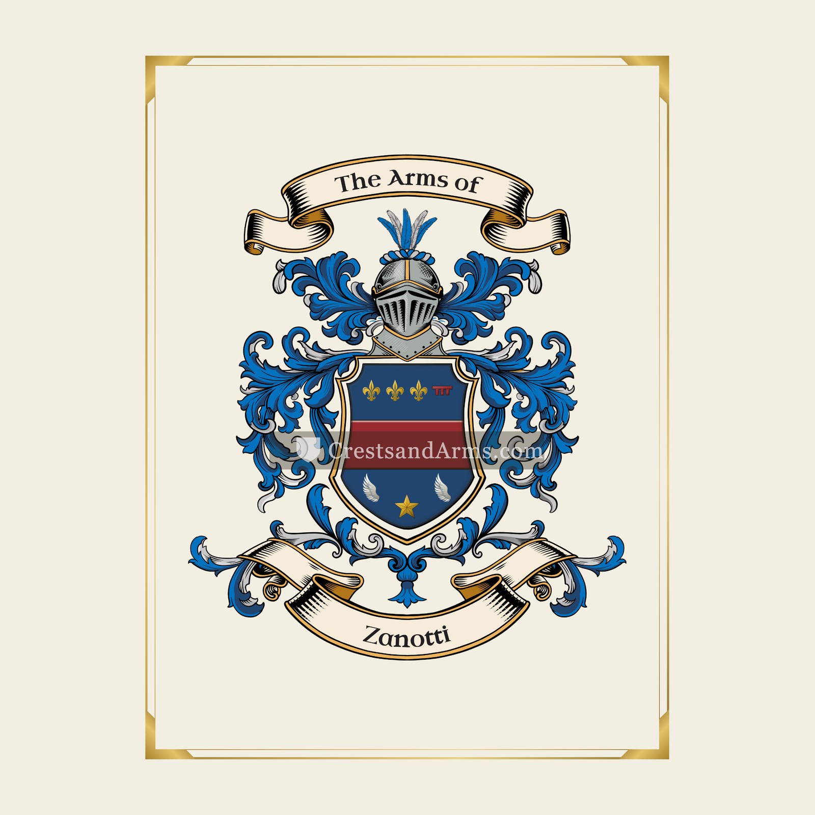 With gold border